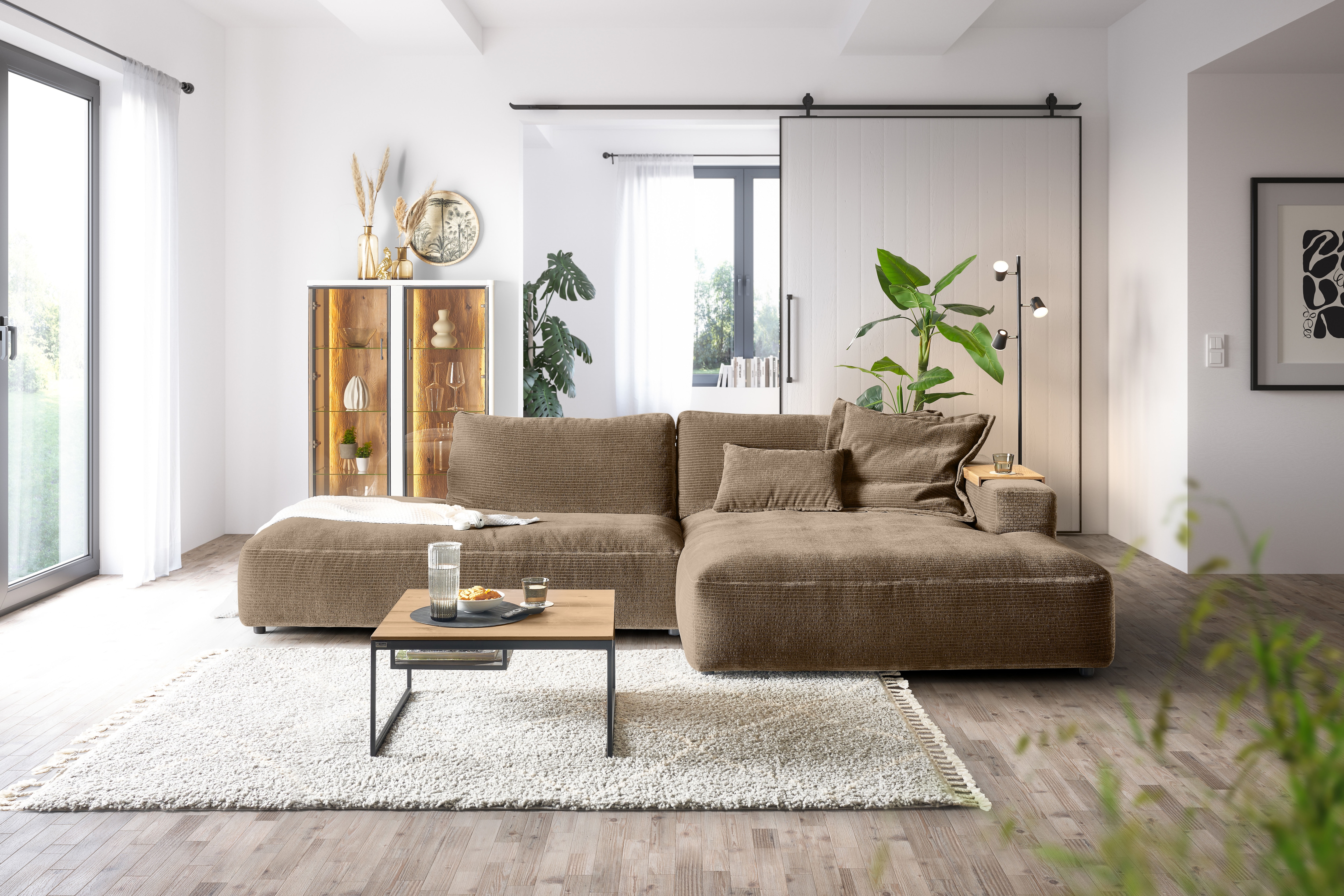 Musterring Ecksofa "Lucia modern und bequem, Breite 330cm, L-Form" verschiedene Farben, großer Longchair mit Armlehne, B330 x T190 cm