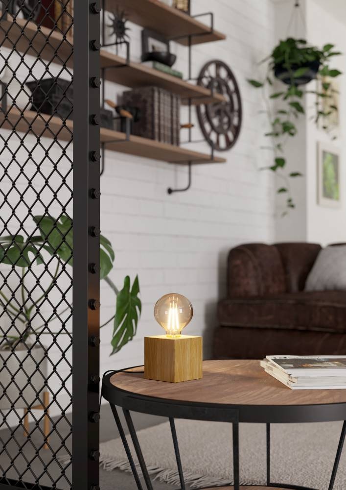 EGLO Tischleuchte »PRESTWICK 2«, Leuchtmittel E27 | Leuchtmittel wechselbar-ohne Leuchtmittel, Nachttischlampe, Deko, wohnlich, Schalter am Kabel, 9,5x9,5x9,5 cm