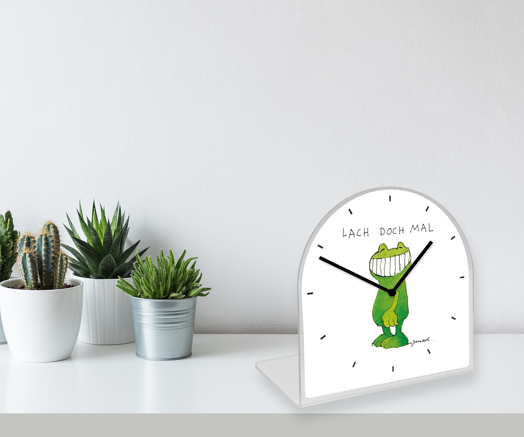 LuckyLinde Tischuhr "Der Frosch Janosch" Tischuhr aus Acrylglas, Uhr, bedru günstig online kaufen