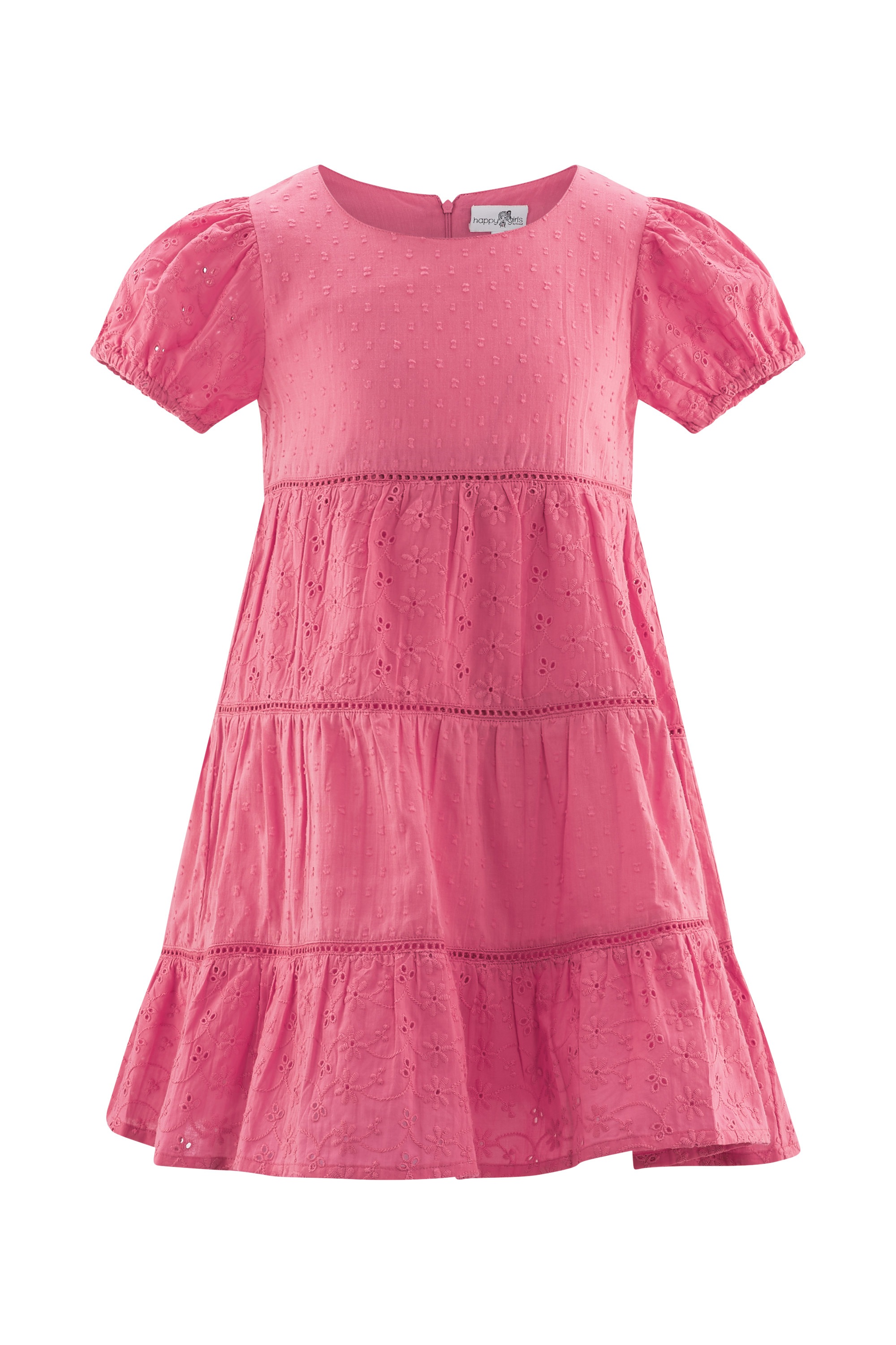Sommerkleid HAPPY GIRLS "Mädchenkleid", Mädchen, Gr. 146, EURO-Größen, pink, Stoff, 100% Baumwolle, normal, Kleider Sommerkleid