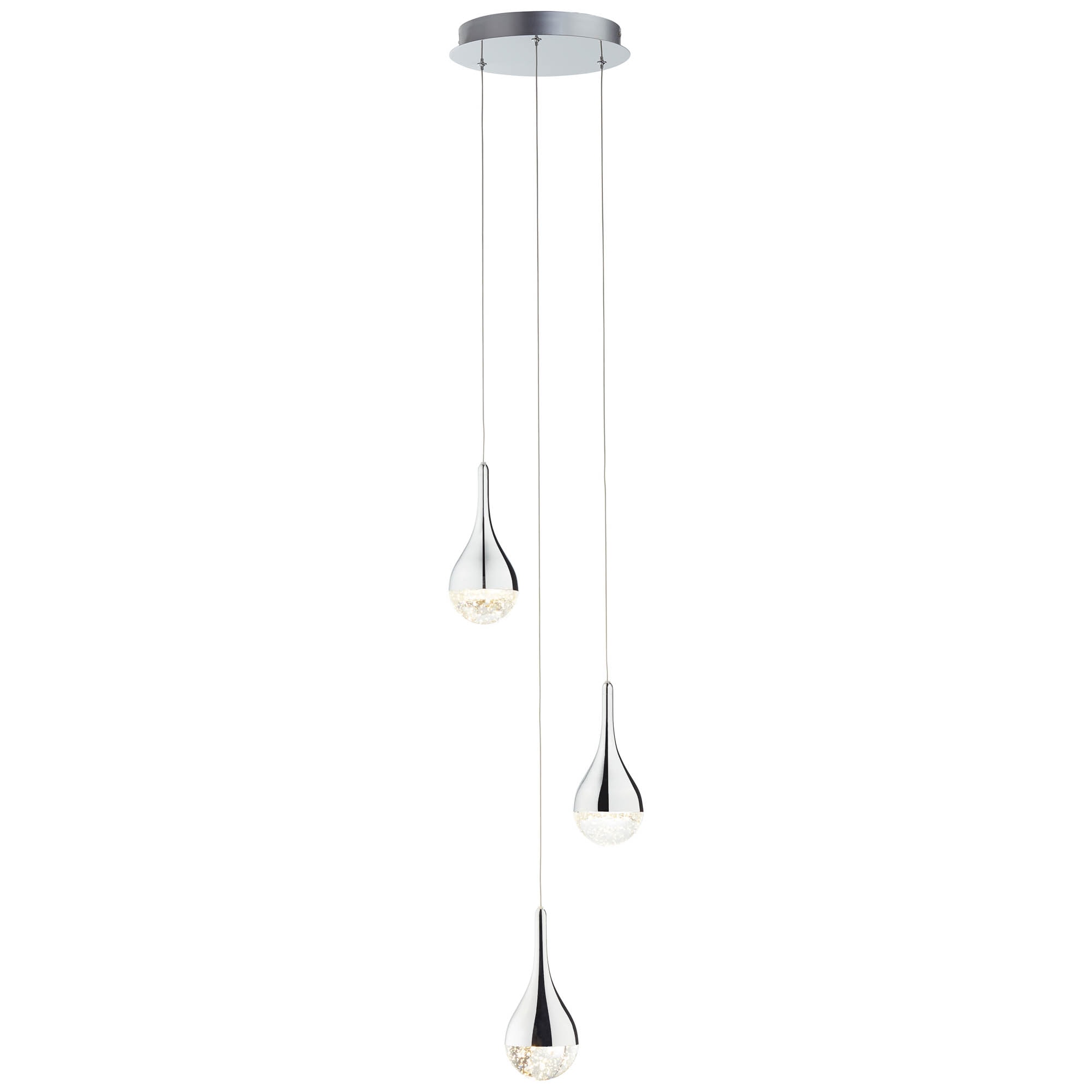 Pendelleuchte Brilliant 26 1500 cm, chromfarben warmweiß, cm Ø Höhe, flammig-flammig, »Frizzante«, | 3 BAUR lm, Metall/Glas, LED 143,5