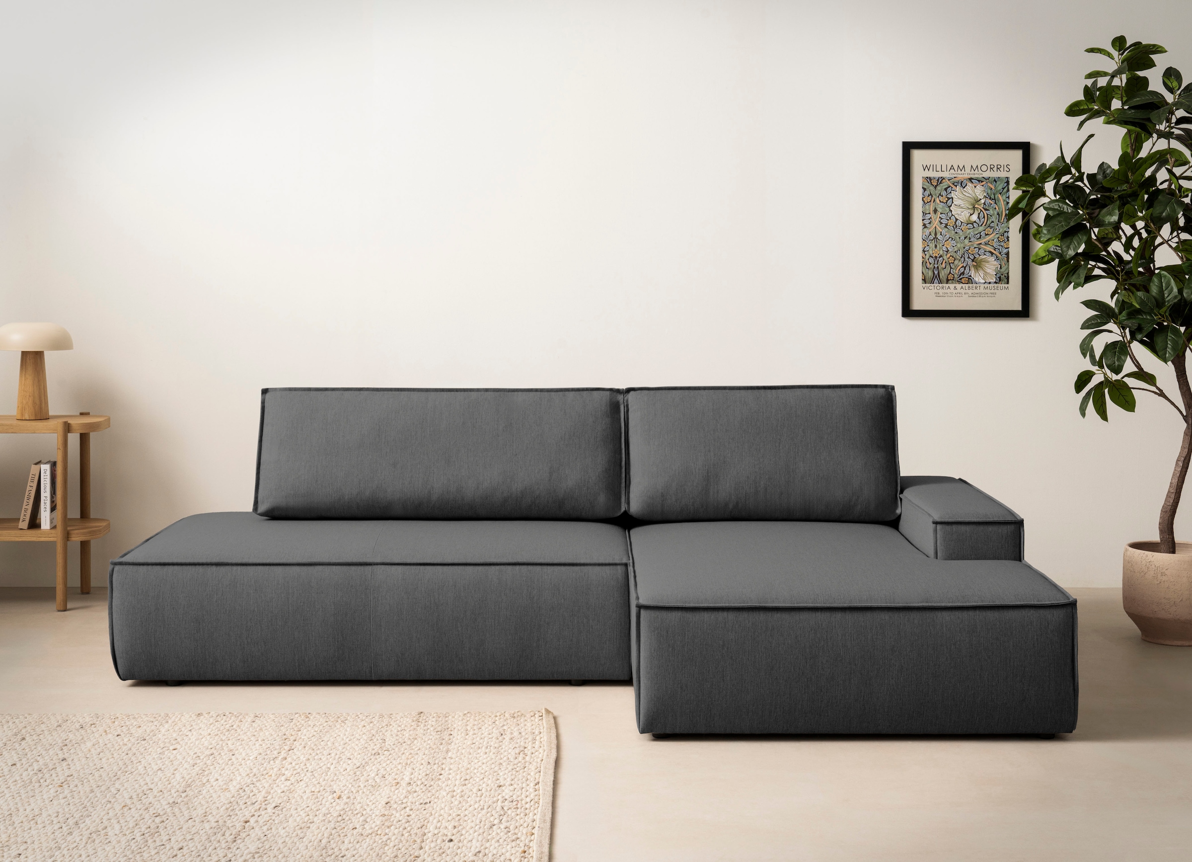 Home affaire Ecksofa "SHERWOOD, Schlafsofa in L-Form offen (275cm), Cord, L günstig online kaufen