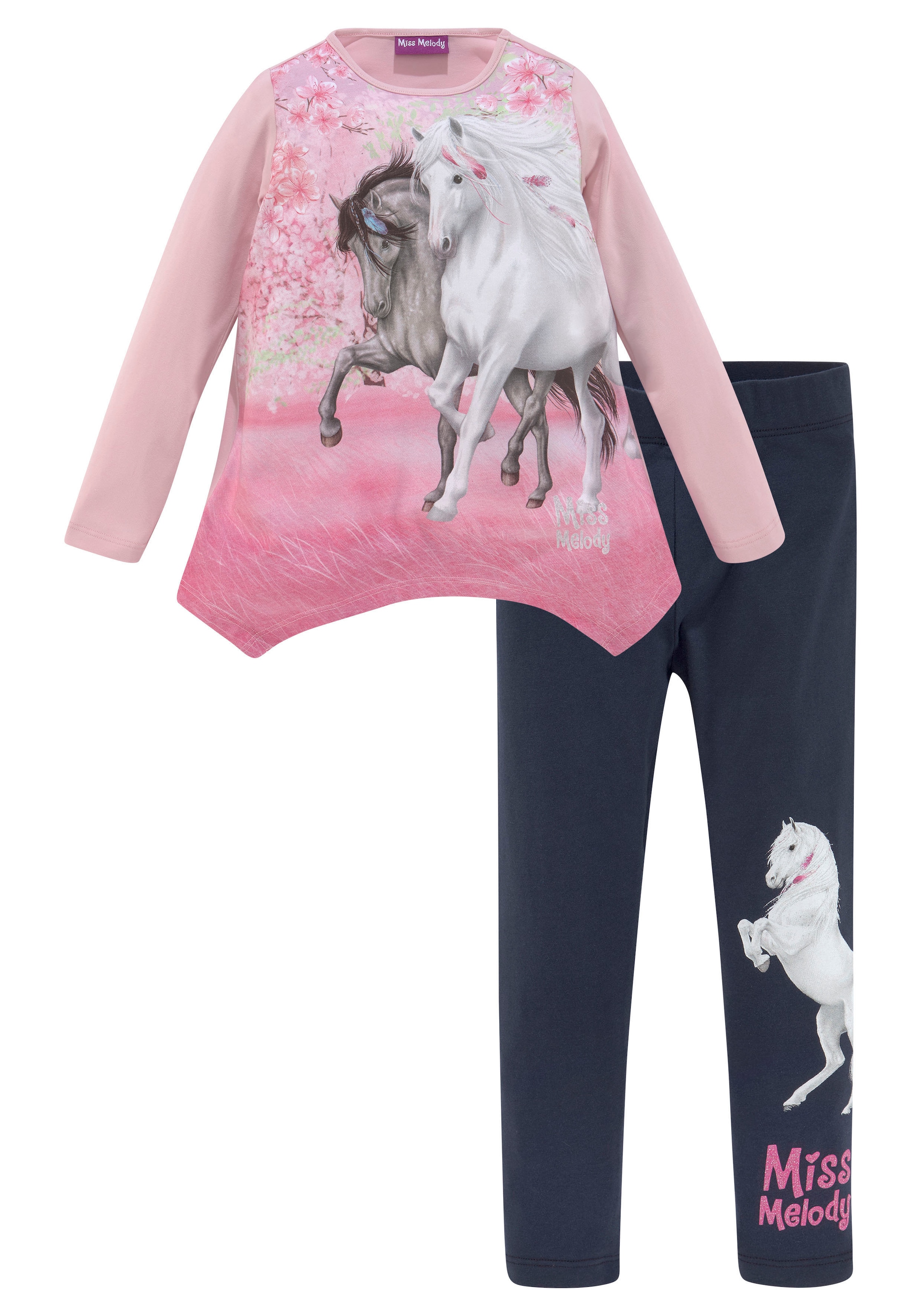 Miss Melody Shirt & Leggings, mit schönem Pferdemotiv