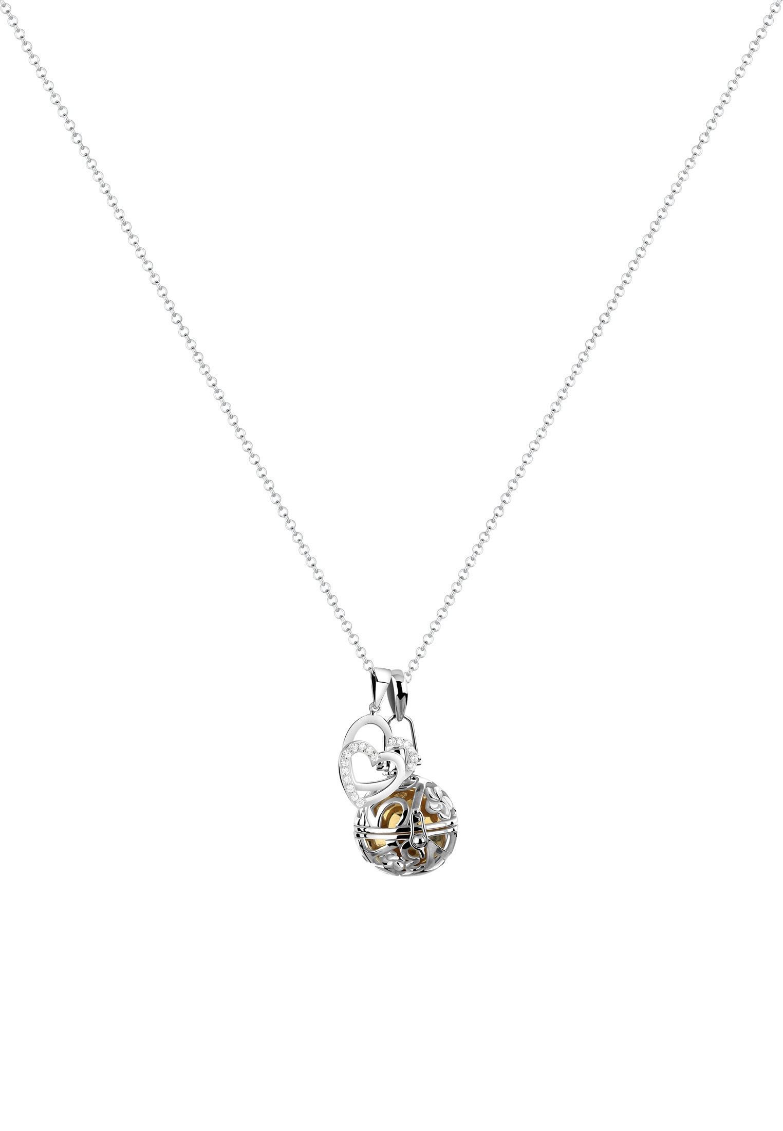 Nenalina Kette mit Anhänger »Engelsflüsterer Zirkonia Herz Liebe 925 Silber«
