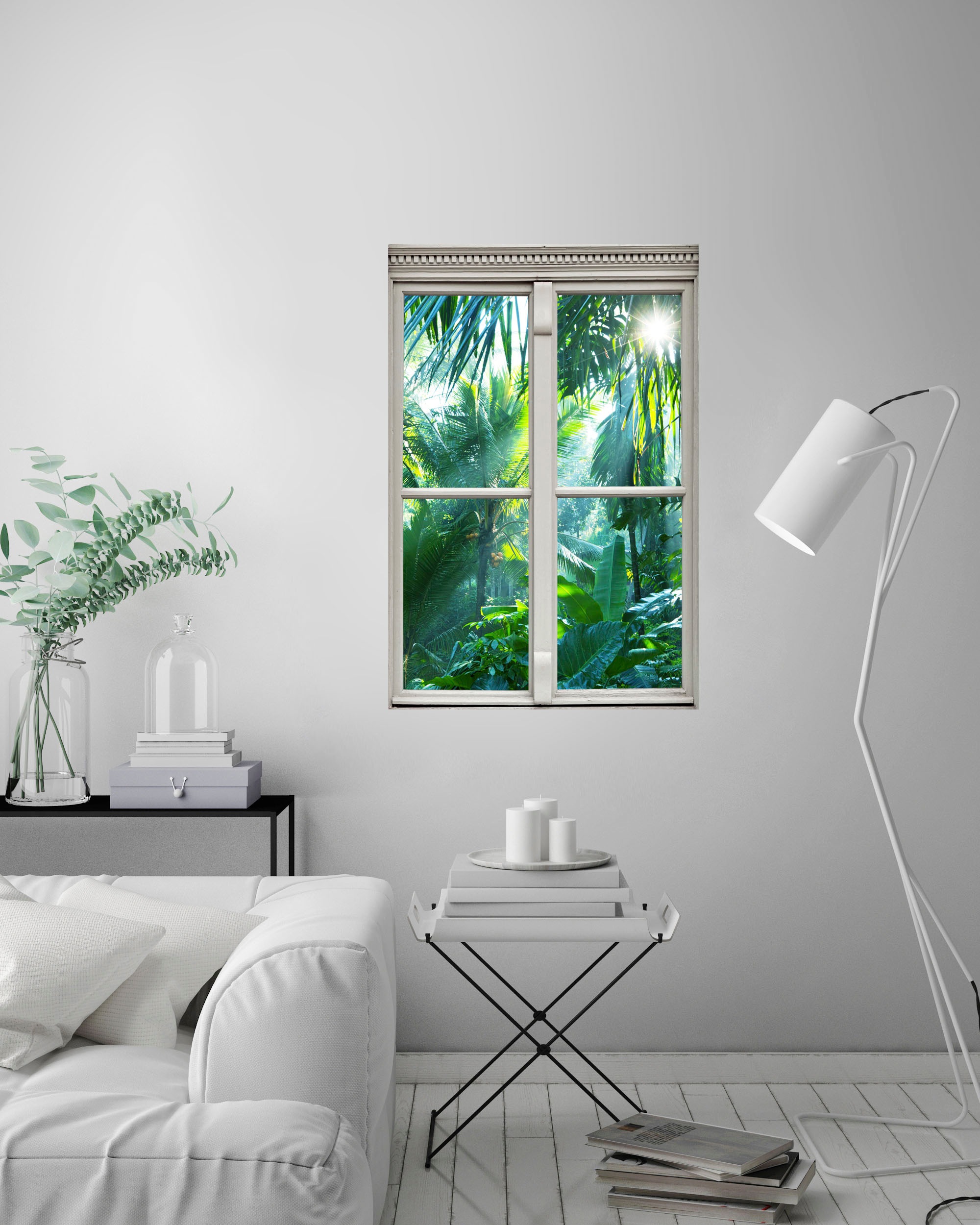 queence Wandsticker »Regenwald«, Wandsticker, Wandbild, selbstklebend, 3D, Fenster