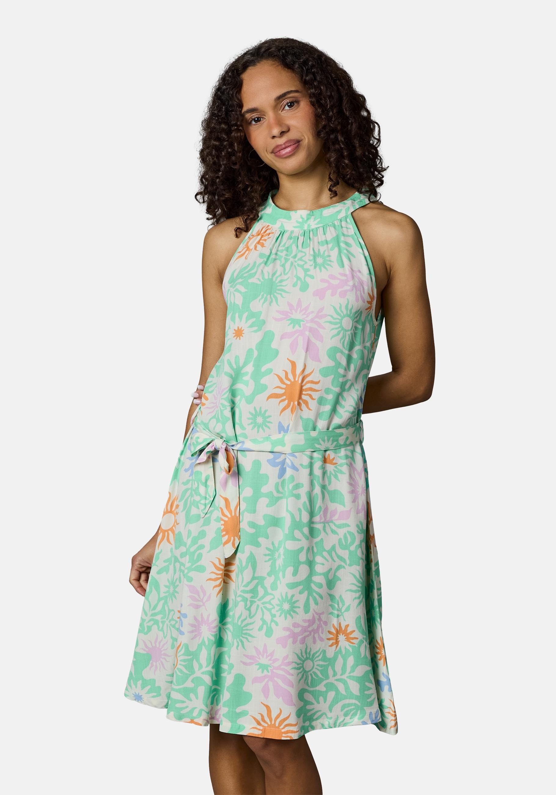 Ragwear A-Linien-Kleid "Angylee Print YOUMODO" Eingrifftaschen Leichtes Sommerkleid mit Bindegürtel