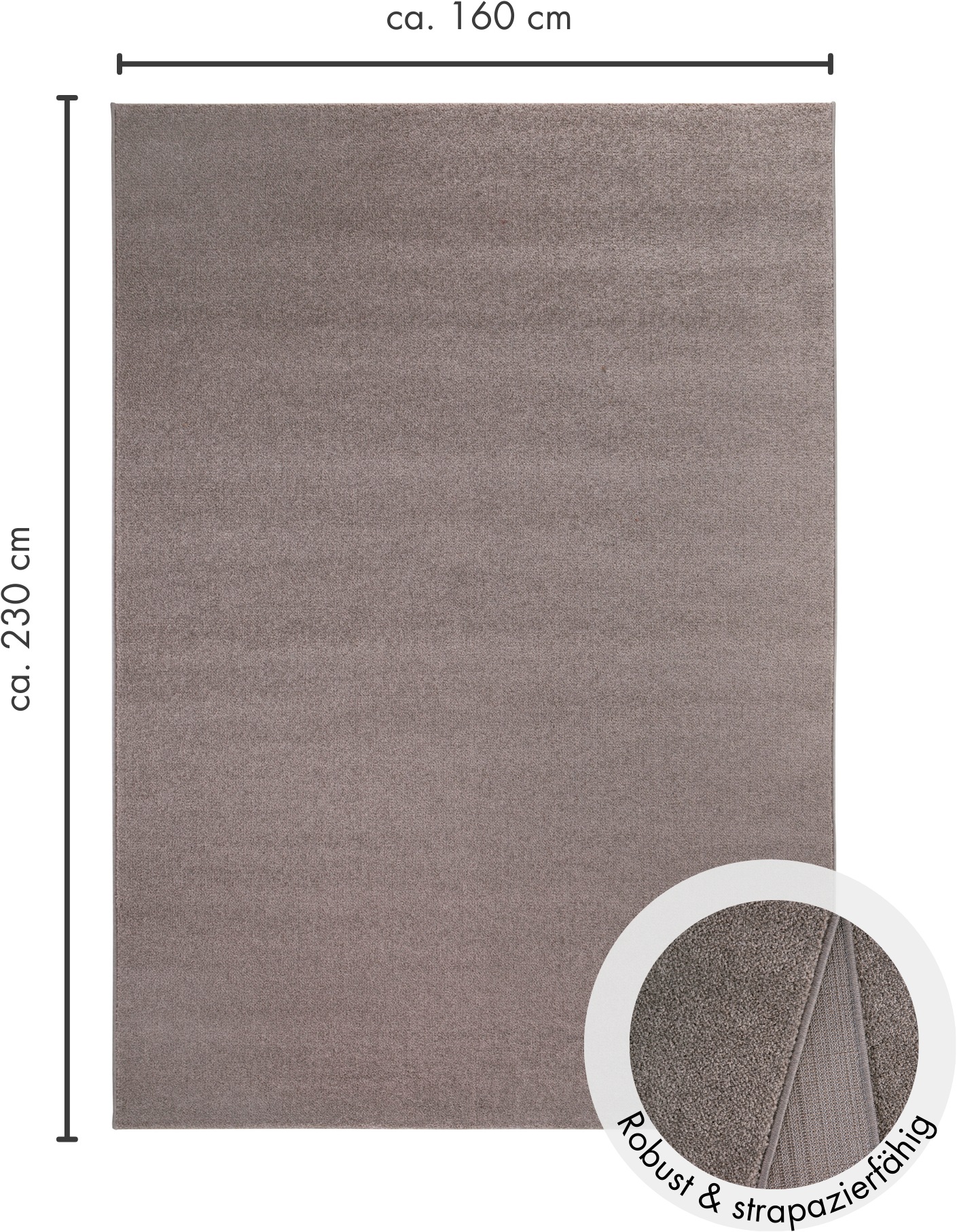 Andiamo Teppich »Jerez«, rechteckig, 8 mm Höhe, Kurzflor, gewebt, Uni-Farben, auch als Läufer