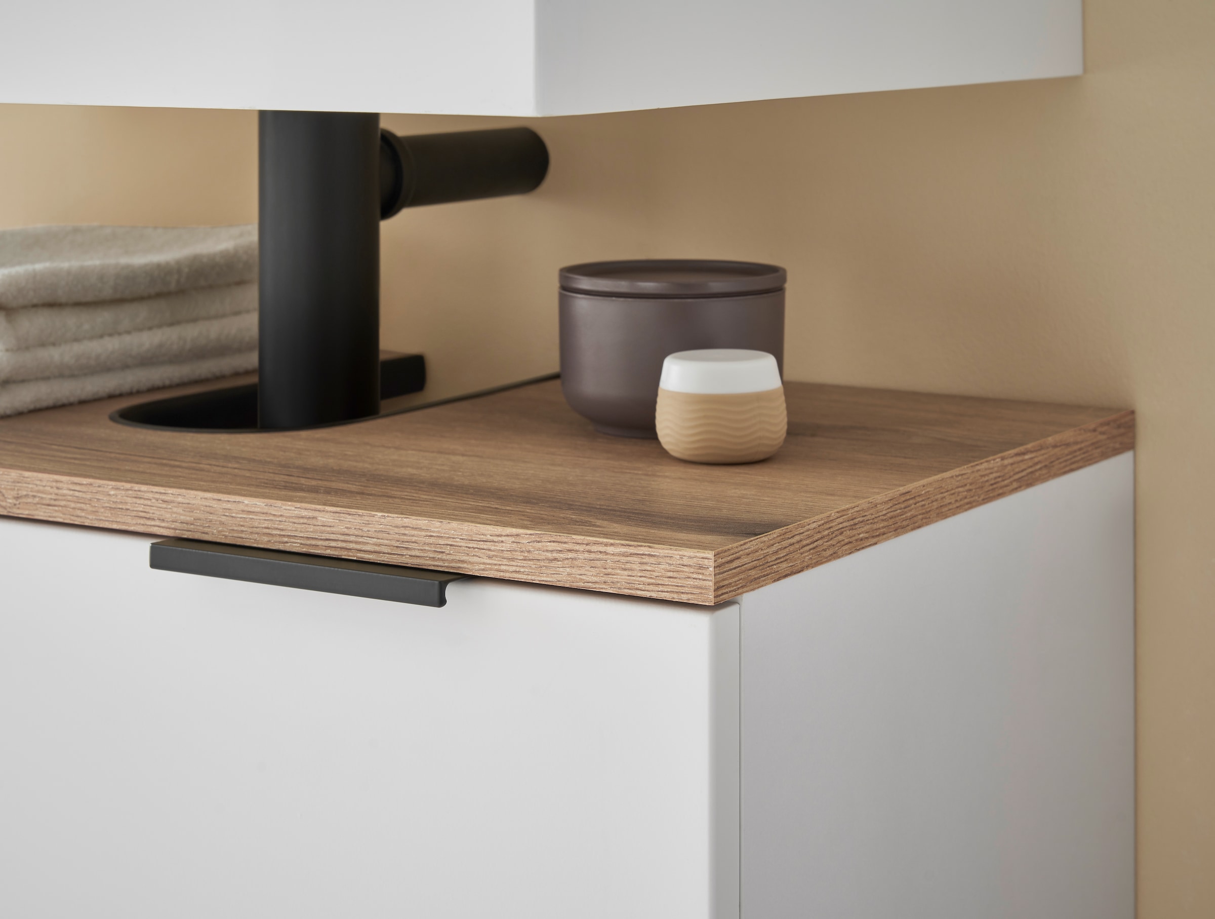 BASIC by Balculina Waschbeckenunterschrank »Denver Waschbeckenunterschrank, Badezimmerschrank 60x60x35« 1 Stk. tlg. Breite 60 cm, Tür L/R montierbar, Softclose