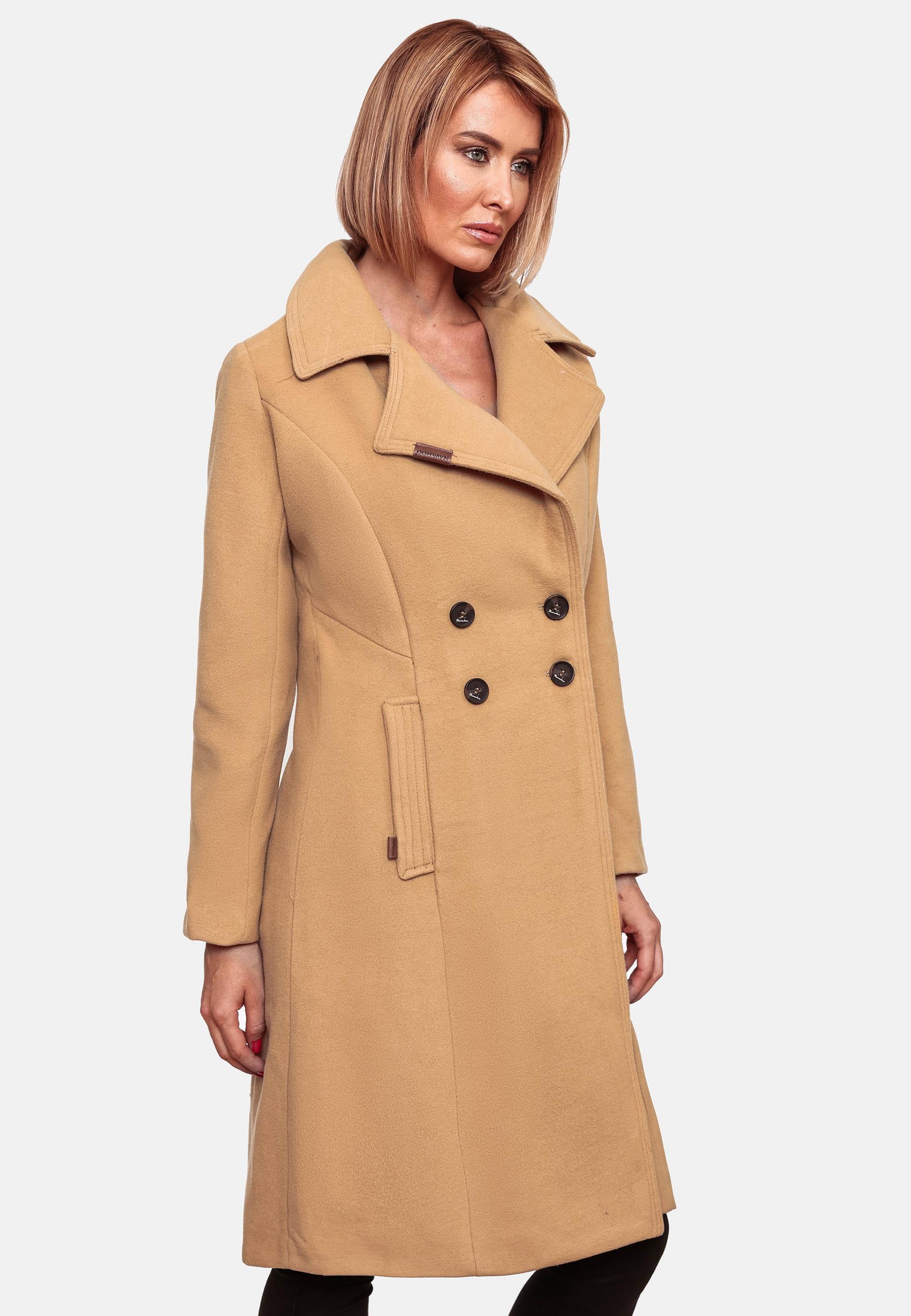 Navahoo Wintermantel »Wooly«, edler Damen Trenchcoat in Wollmantel-Optik