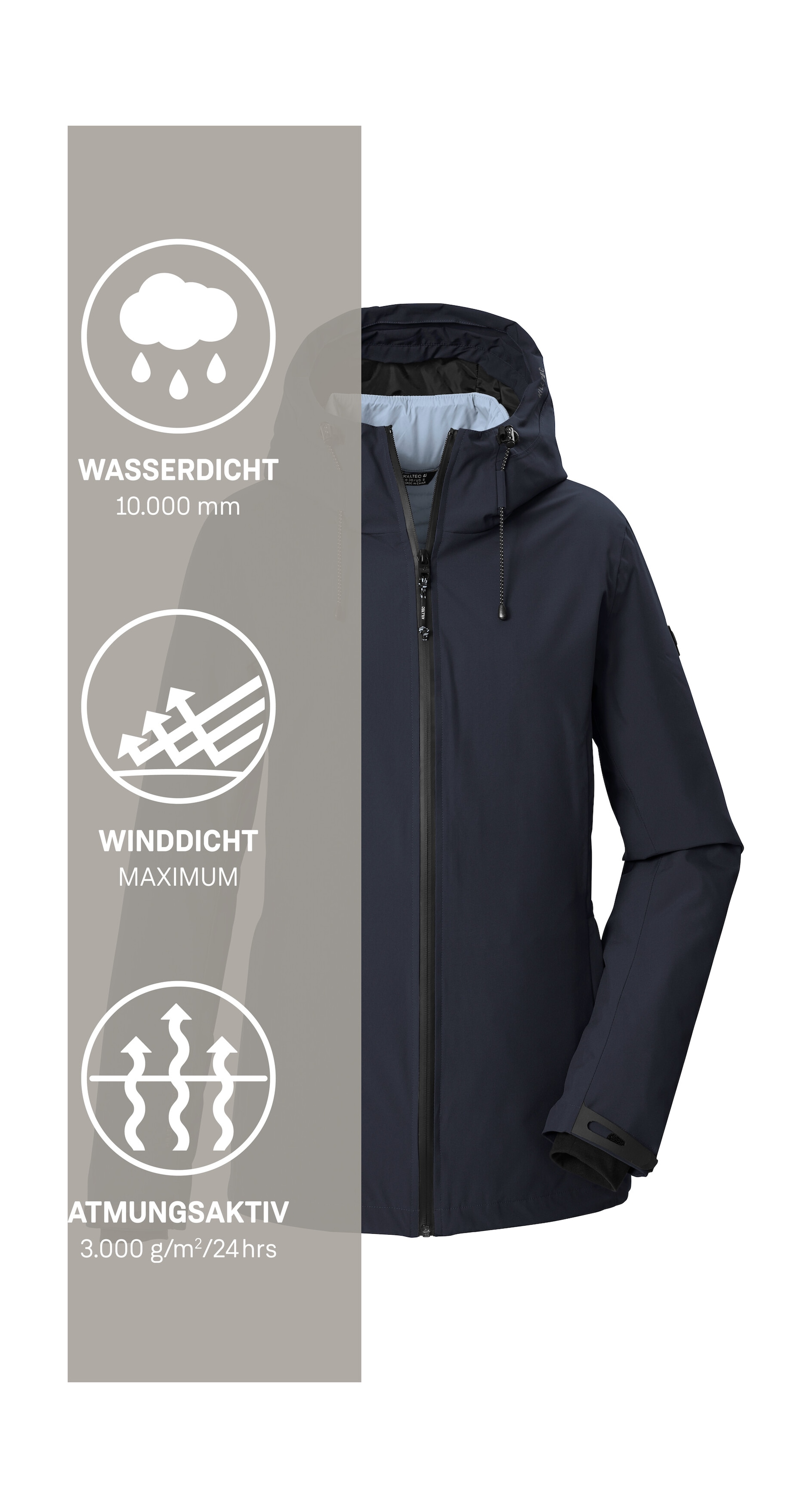 Killtec 3-in-1-Funktionsjacke »KOW 20 WMN JCKT« 3 in 1 Damenjacke, wasserdicht, atmungsaktiv, abzipbare Steppjacke