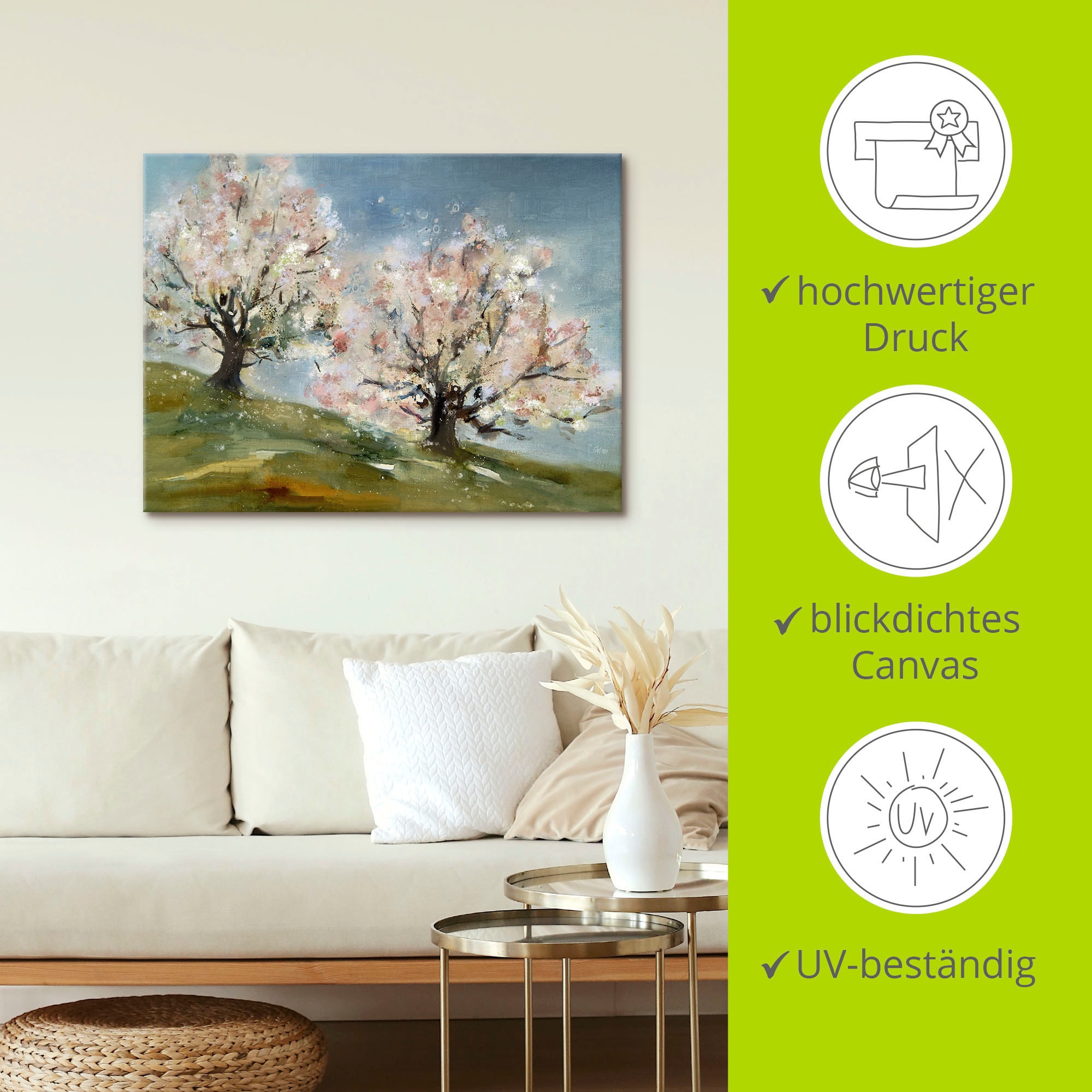 Baumbilder, als Größen - BAUR Poster St.), oder | (1 Leinwandbild, Alubild, »Frühling Wandbild bestellen Obstbaumblüte«, Artland versch. in Wandaufkleber