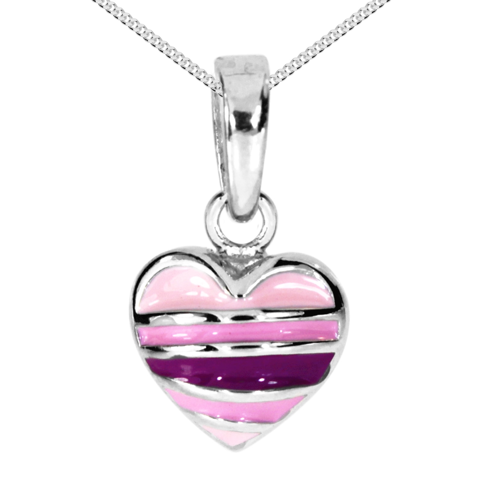 OSTSEE-SCHMUCK Damen Kette mit Anhänger "- kleines Herz - Silber 925/000 -", 50, Silber 925 (Sterlingsilber), rosa, Silber 925 (Sterlingsilber),