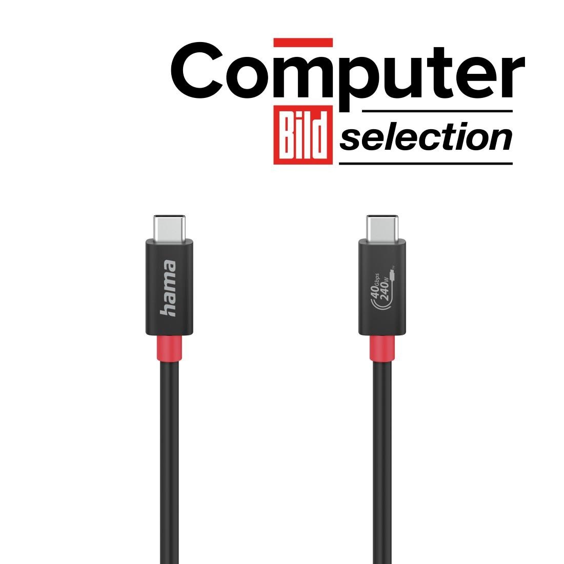 Hama USB-Kabel »USB C Kabel, E Marker, USB4 Gen3, 40 Gbit s, 5 A, 240 W, 1,00 m«, USB-C, 100 cm
