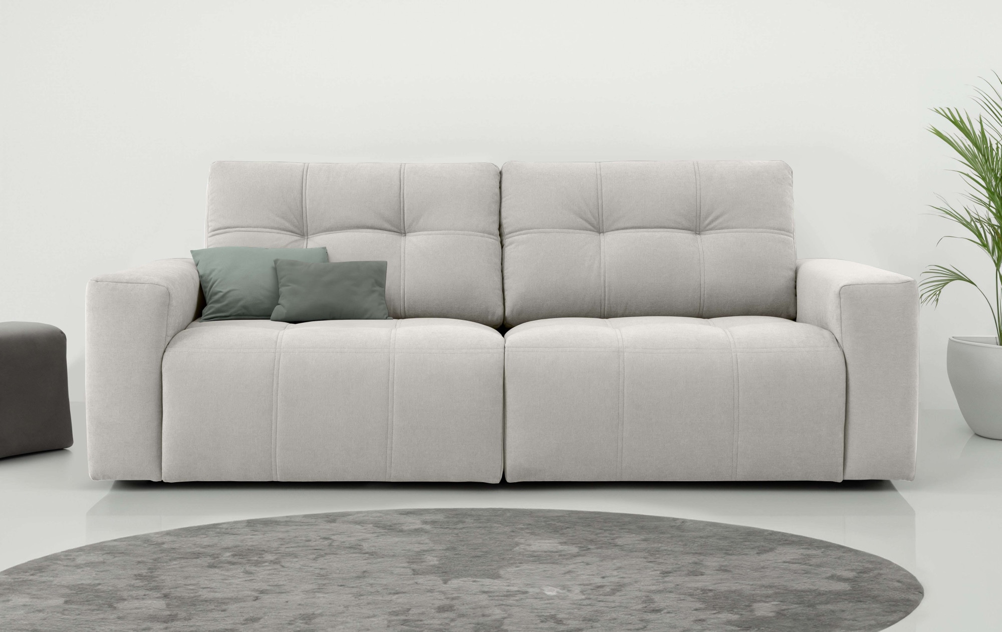 OTTO home 3-Sitzer "Turnon, Lounge-sofa, Breite 220 cm" Chenille, mit Knopf- und Doppelsteppung, elegantes Aussehen
