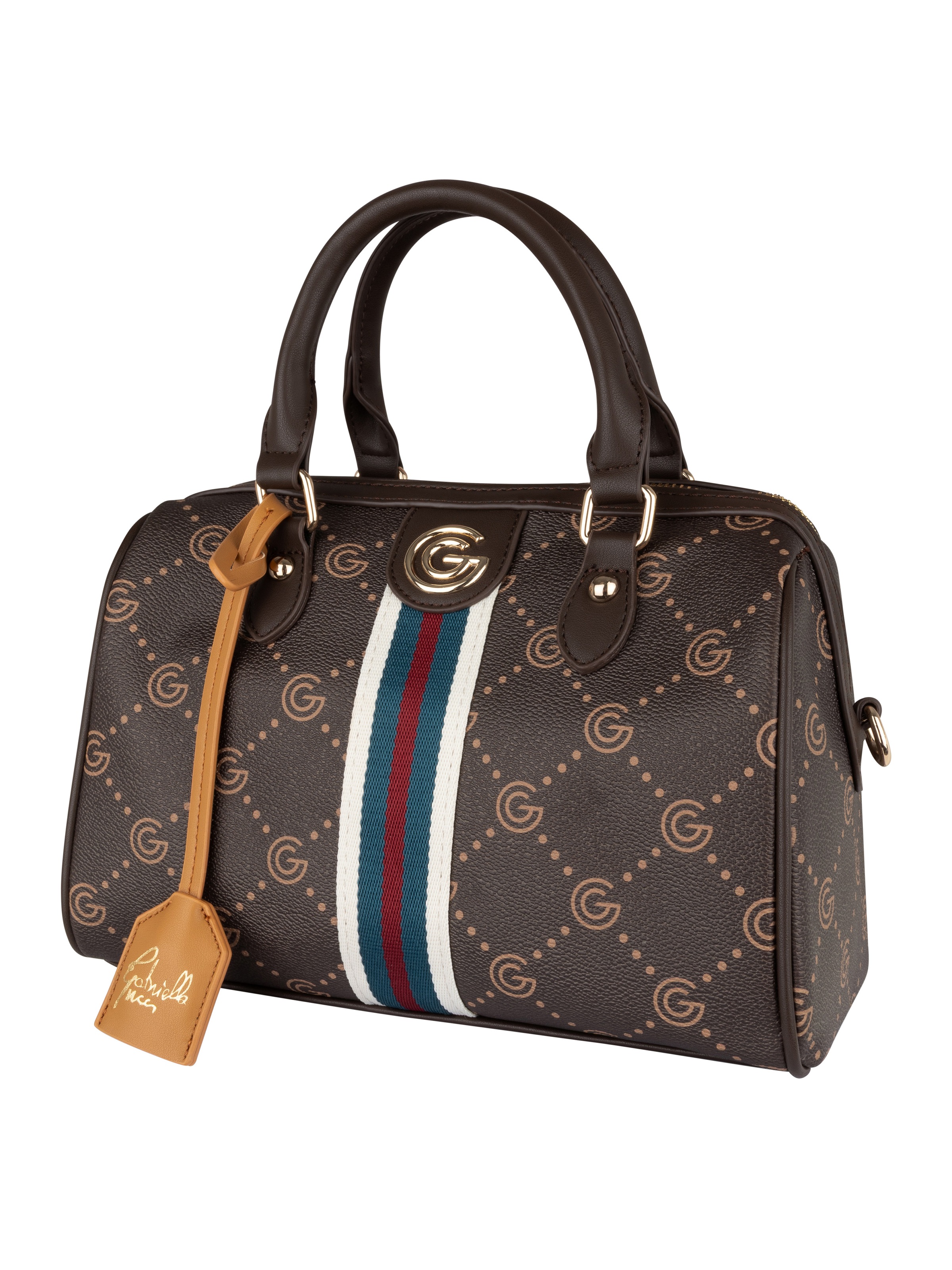 GABRIELLA G By Gabriella Gucci Umhängetasche »KATIA« Damen Handtasche, Schultertasche mit Kontrastbesatz und Logodrucken