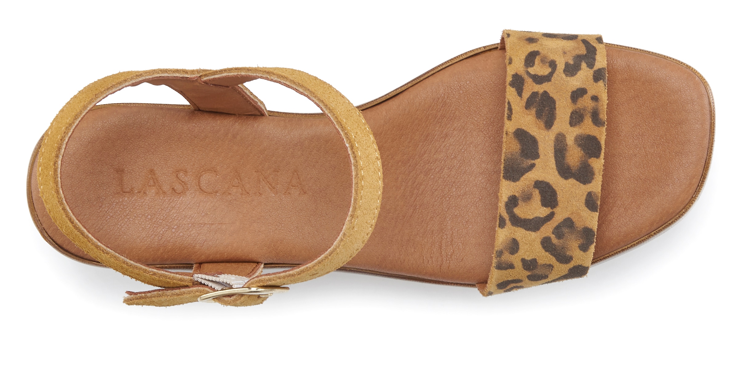 LASCANA Sandalette »Riemchensandalette, Sandale, Sommerschuh«, aus Leder mit Blockabsatz