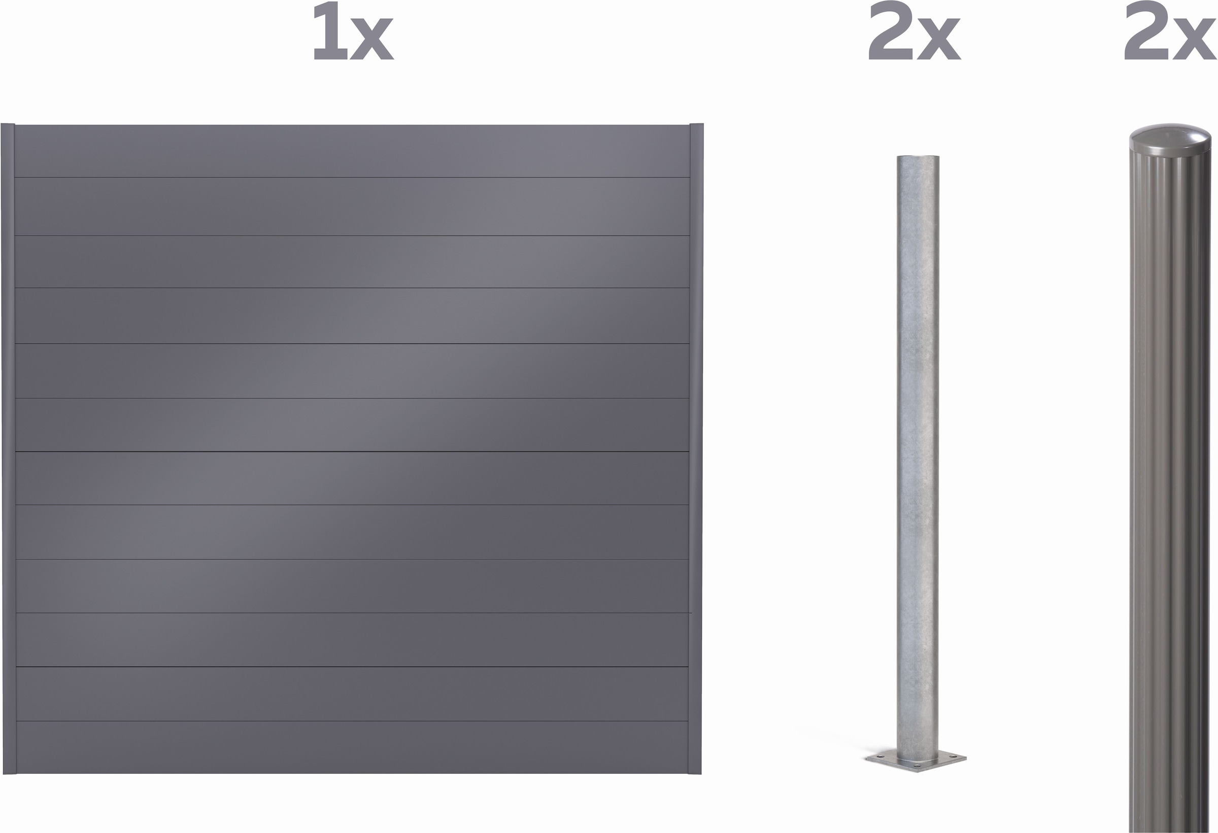 Alberts Dichtzaun "Palitio, Profilhöhe 150 mm" Aluminium, verschiedene Dekore und Längen
