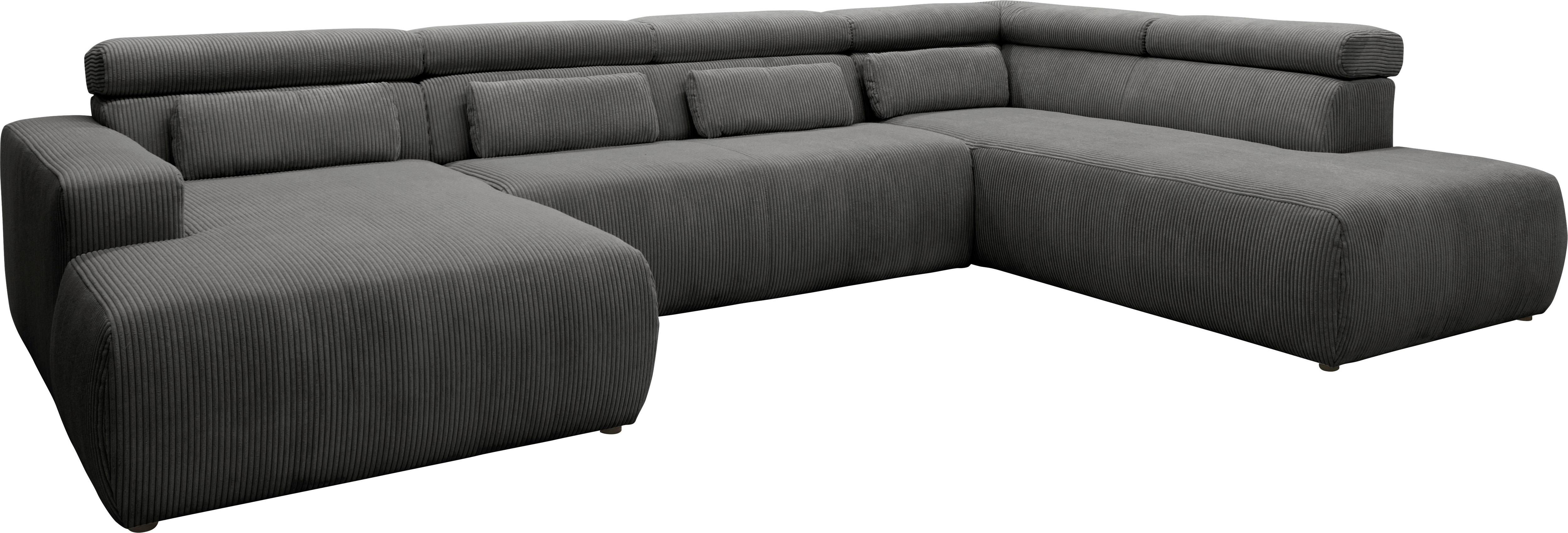 Thumbnail - DOMO collection Wohnlandschaft "Brandon, belastbar bis 140kg/ Sitz, B/T: 359/228 cm, U-Form" mit Sitztiefenverstellung, ...