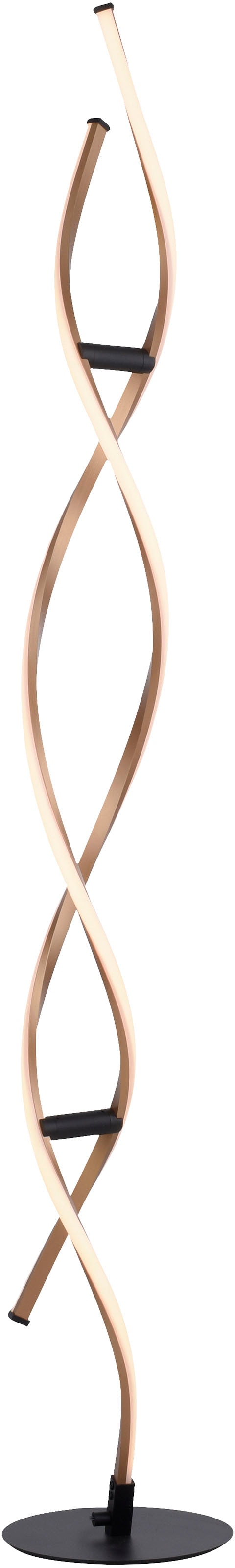 PAUL NEUHAUS Stehlampe "POLINA", 1, Ø 20cm, 1 Stk., schwarz, Wohnzimmer, Leuchten, LED, dimmbar über Schnurdimmer
