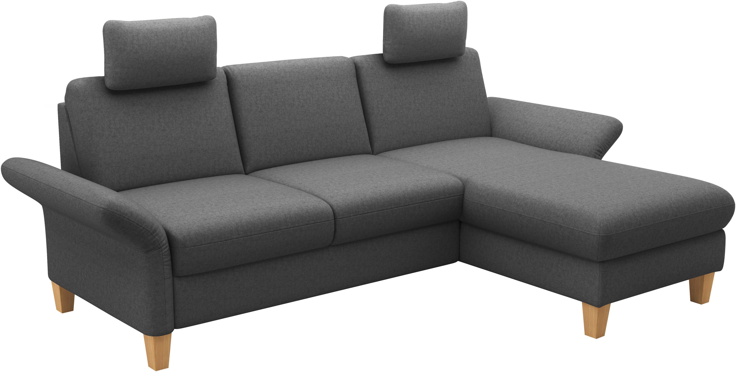 Home affaire Ecksofa »Rochelle«, wahlweise mit Armlverstellung, Klappbett mit Rollen & Bettkasten