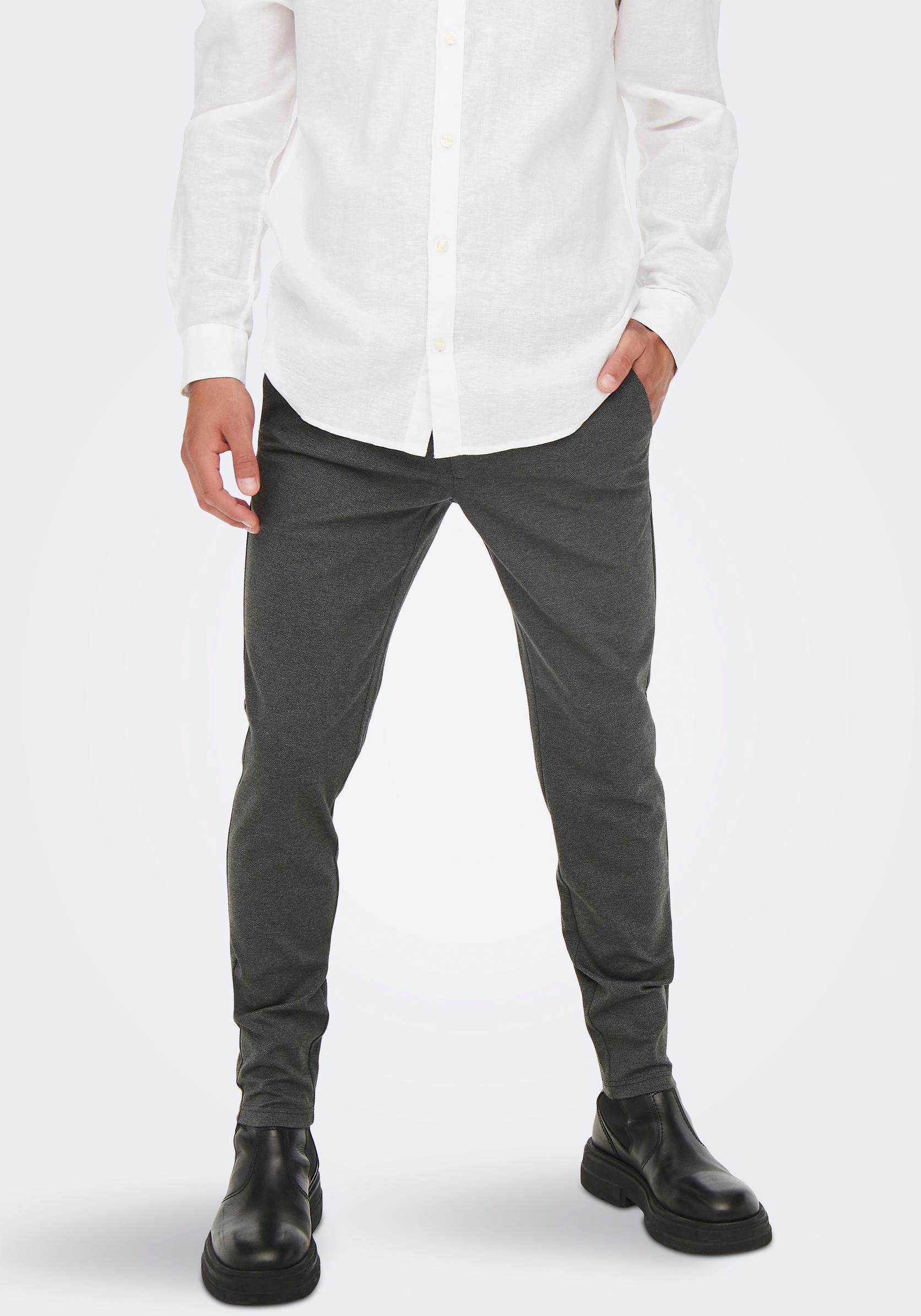 only & sons -  Stoffhose, mit leichtem Strukturmuster