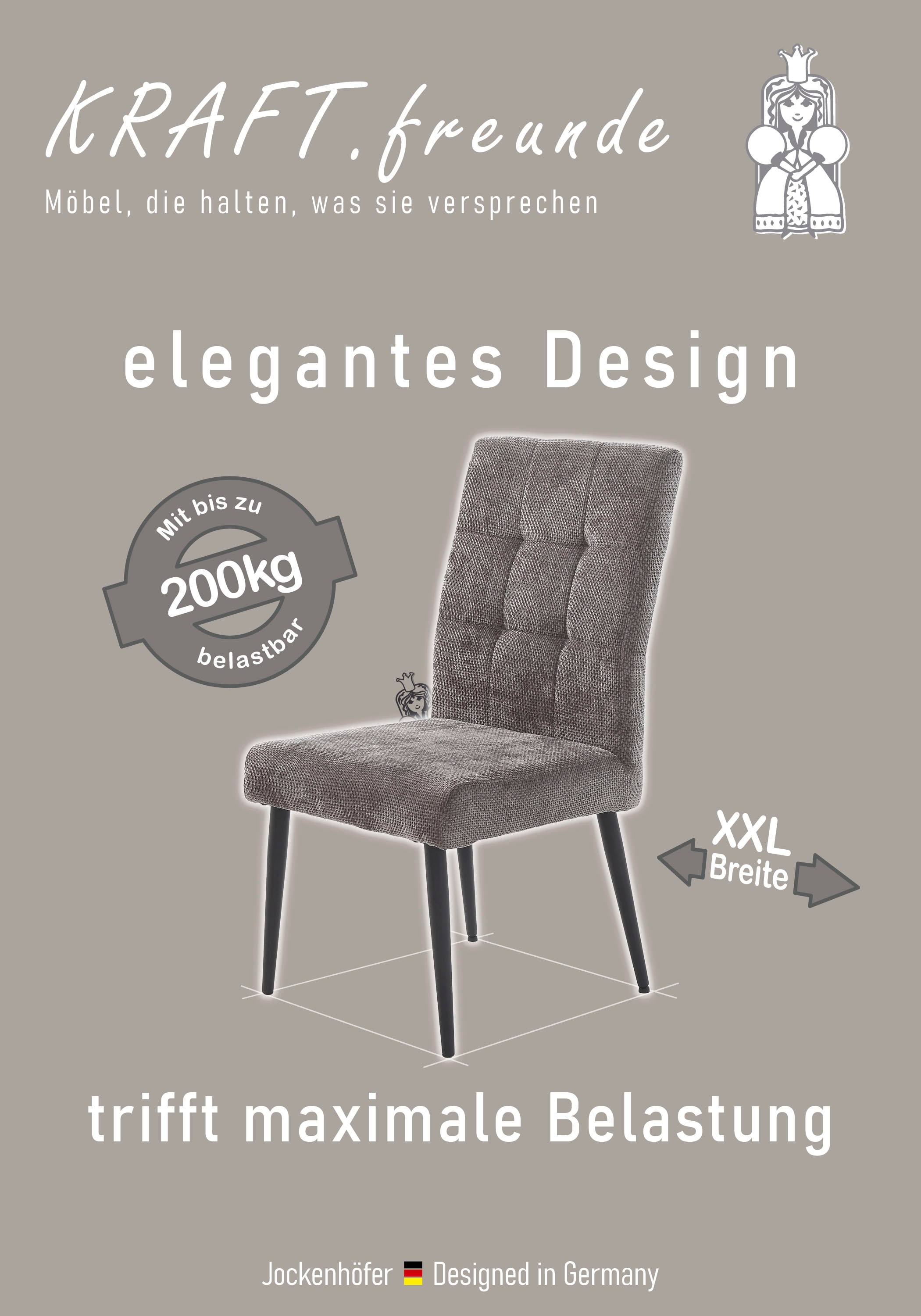 Jockenhöfer Gruppe 4-Fußstuhl »Suma« (Set) 2 Stk.4-Fuss Stuhl, bis zu 200 kg belastbar, Taschenfederkern