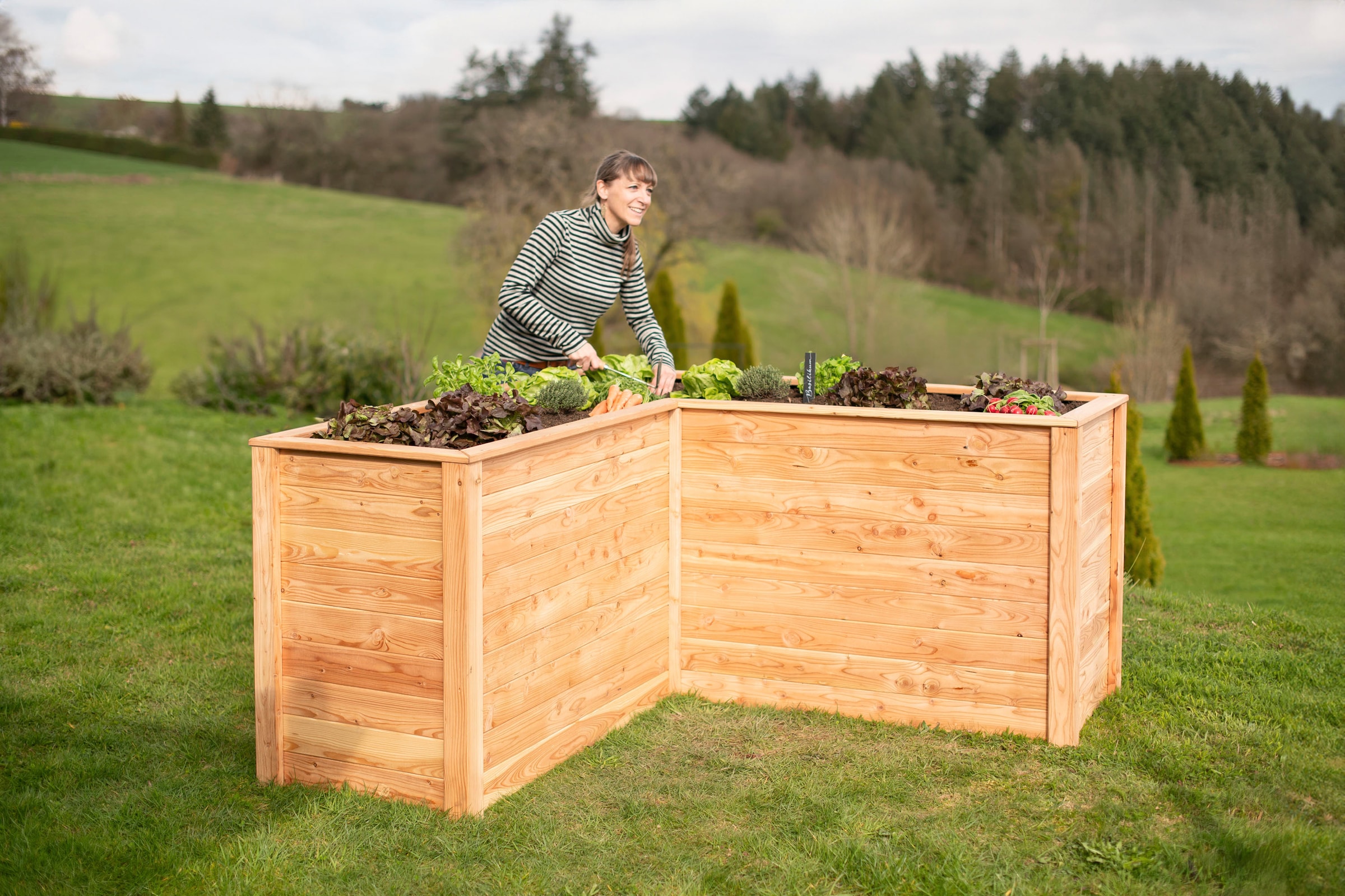 50NRTH Hochbeet »Lärchenholz Hochbeet »Klassik L 170««, Eckhochbeet, Natur