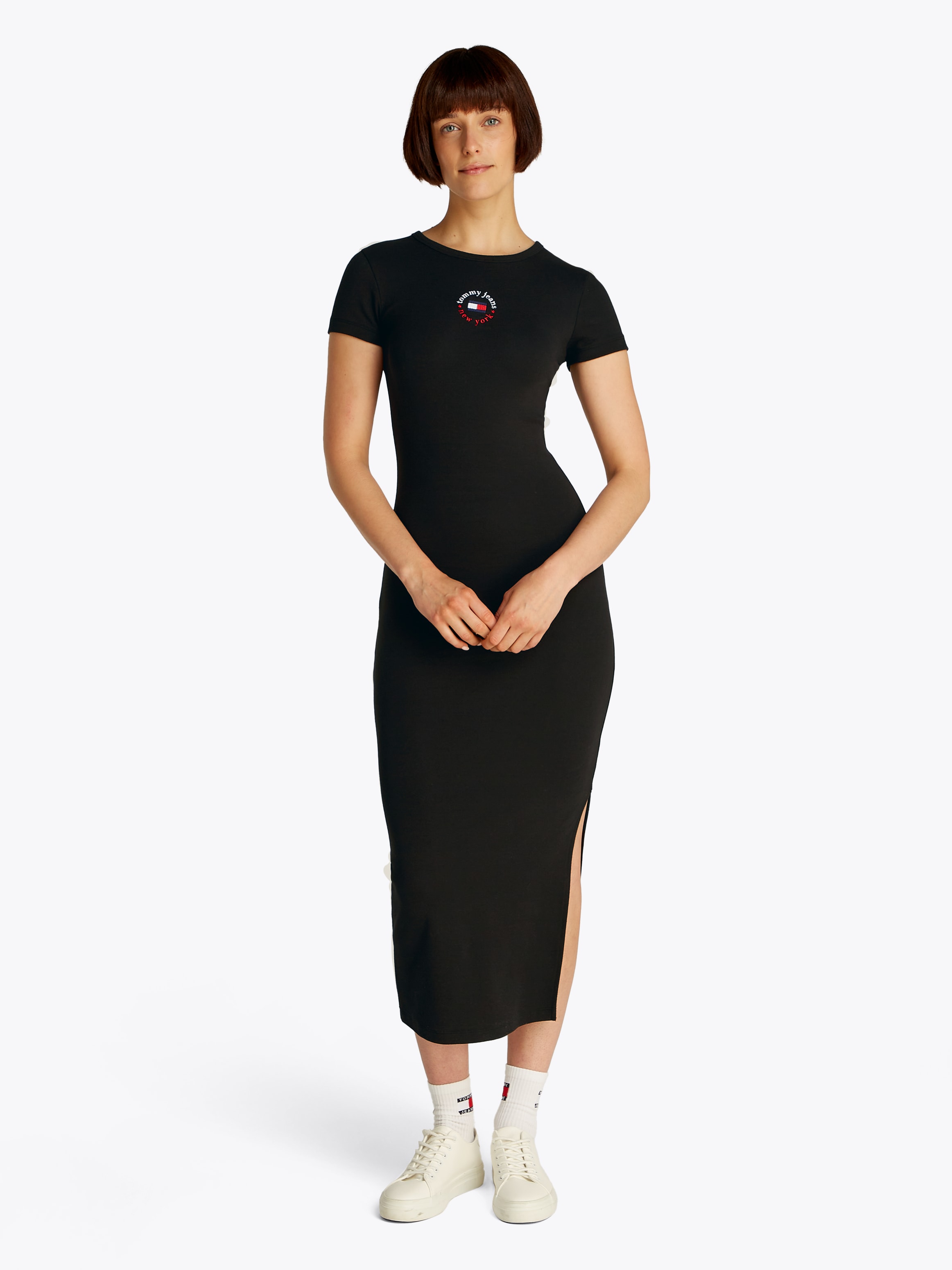 Tommy Jeans Jerseykleid "TJW BODYCON LOGO 2 DRESS", mit Logostickerei, mit günstig online kaufen