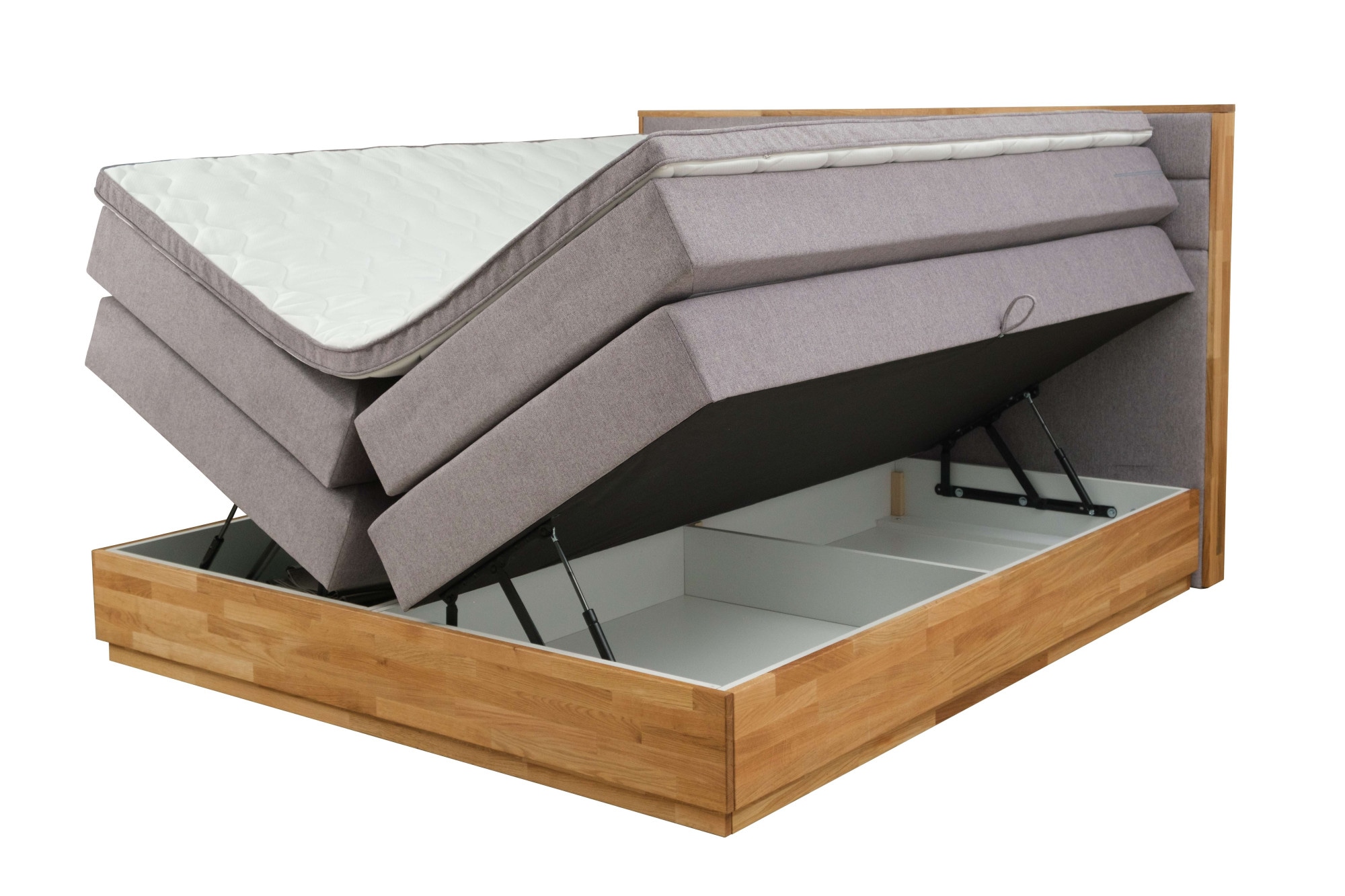 Home affaire Boxspringbett »Evelina, Doppelbett, Polsterbett, Komfortbett, 160 & 180 cm« inkl. 6 cm Topper, zwei Bettkästen, Taschen-Federkernmatratze in H3