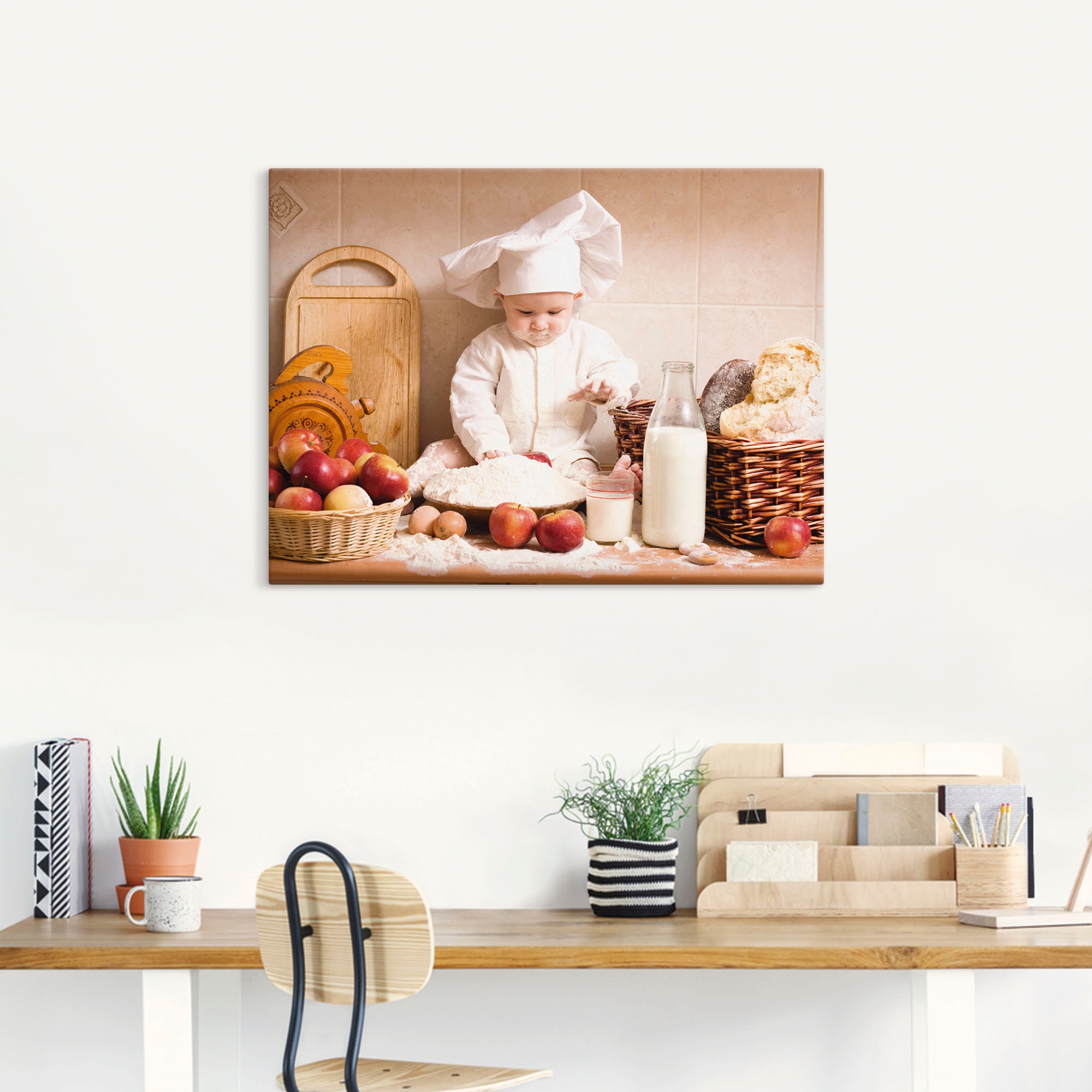Artland Wandbild "Küche Junge Kind Backen" Bilder von Kindern 1 Stk. tlg. a günstig online kaufen