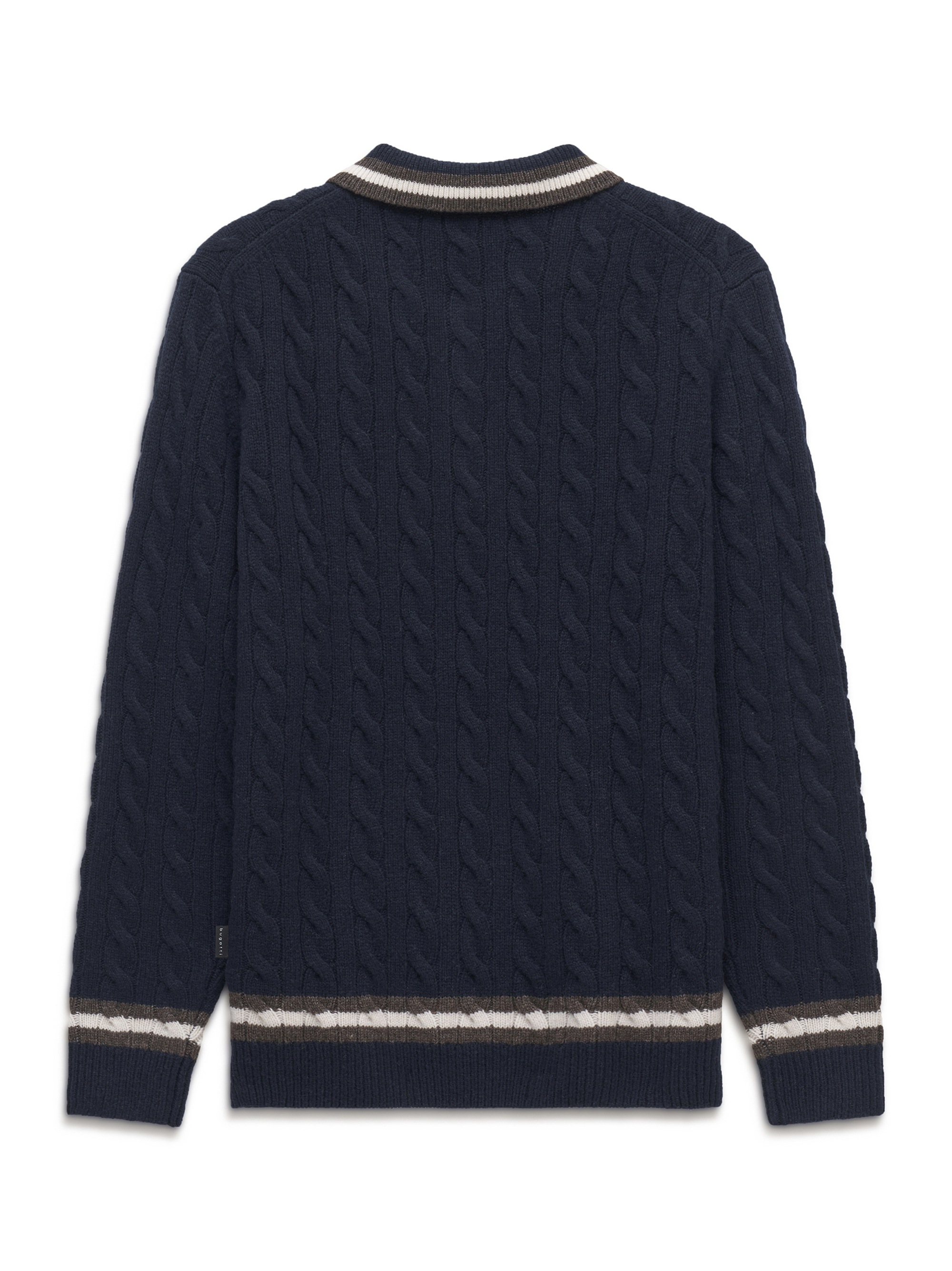 bugatti Poloshirt »Regular Fit« Regular Fit Wollmix Zopfmuster