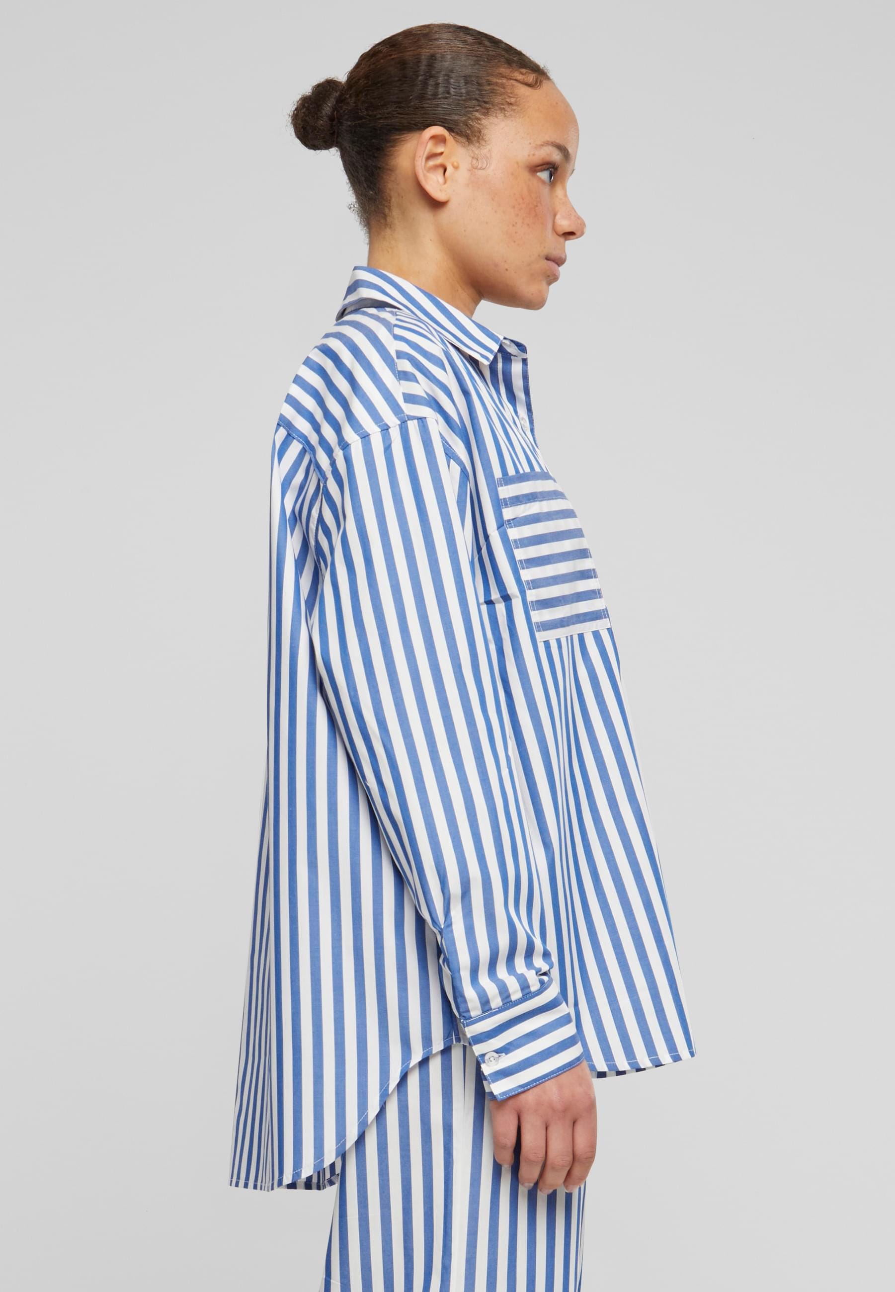 URBAN CLASSICS Langarmhemd »Urban Classics Damen Ladies Striped Relaxed Shirt«
