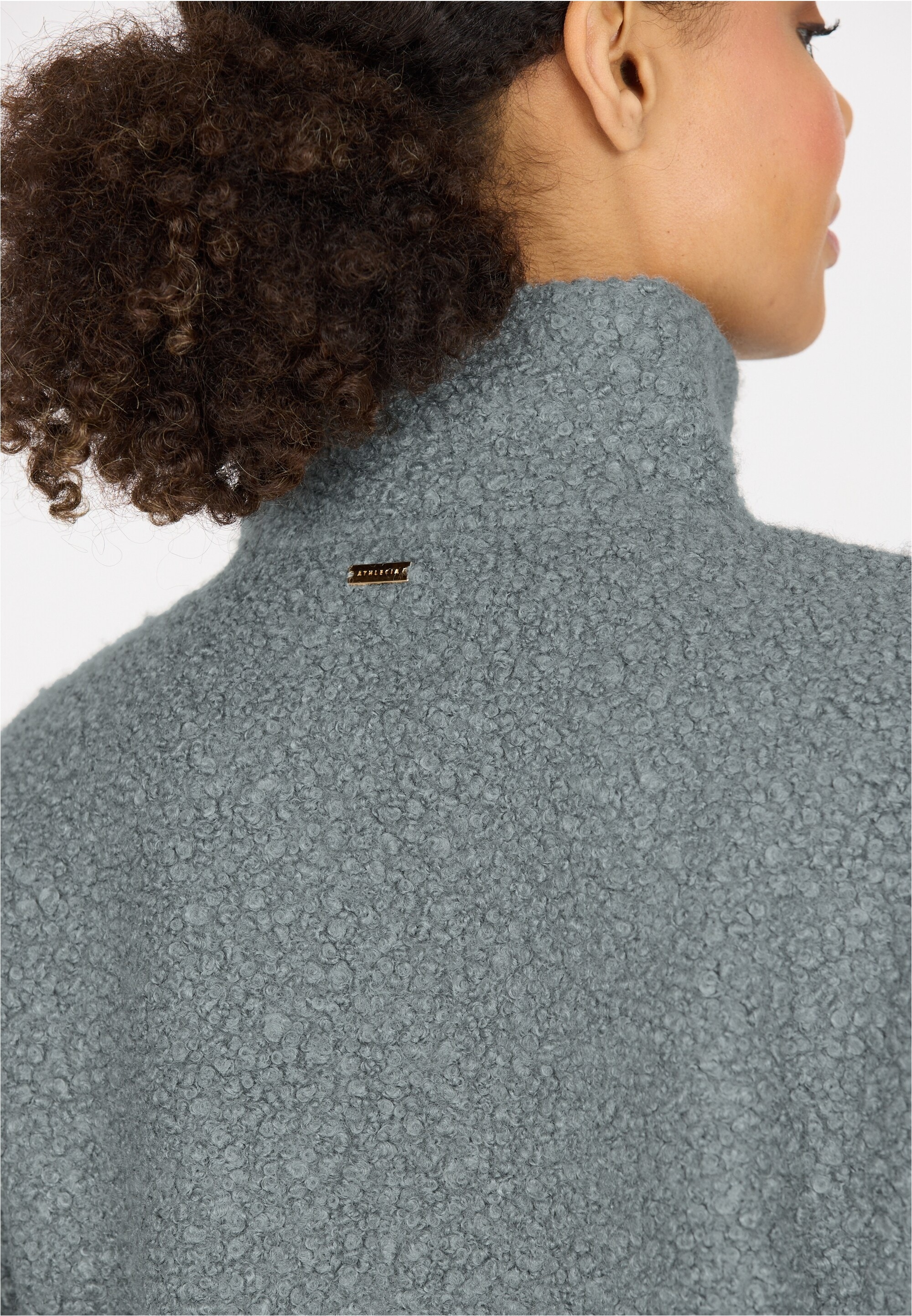 ATHLECIA Strickpullover »Florrie«, mit Teddy-Fleece und halbem Reißverschluss