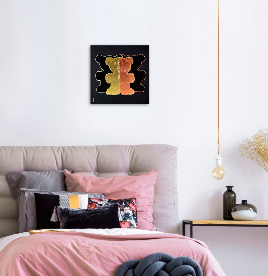 queence Leinwandbild »Bears I« Bär | Bären | Kunst 1 Stk. tlg. Premium-Leinwandstoff, Handarbeit aus Deutschland