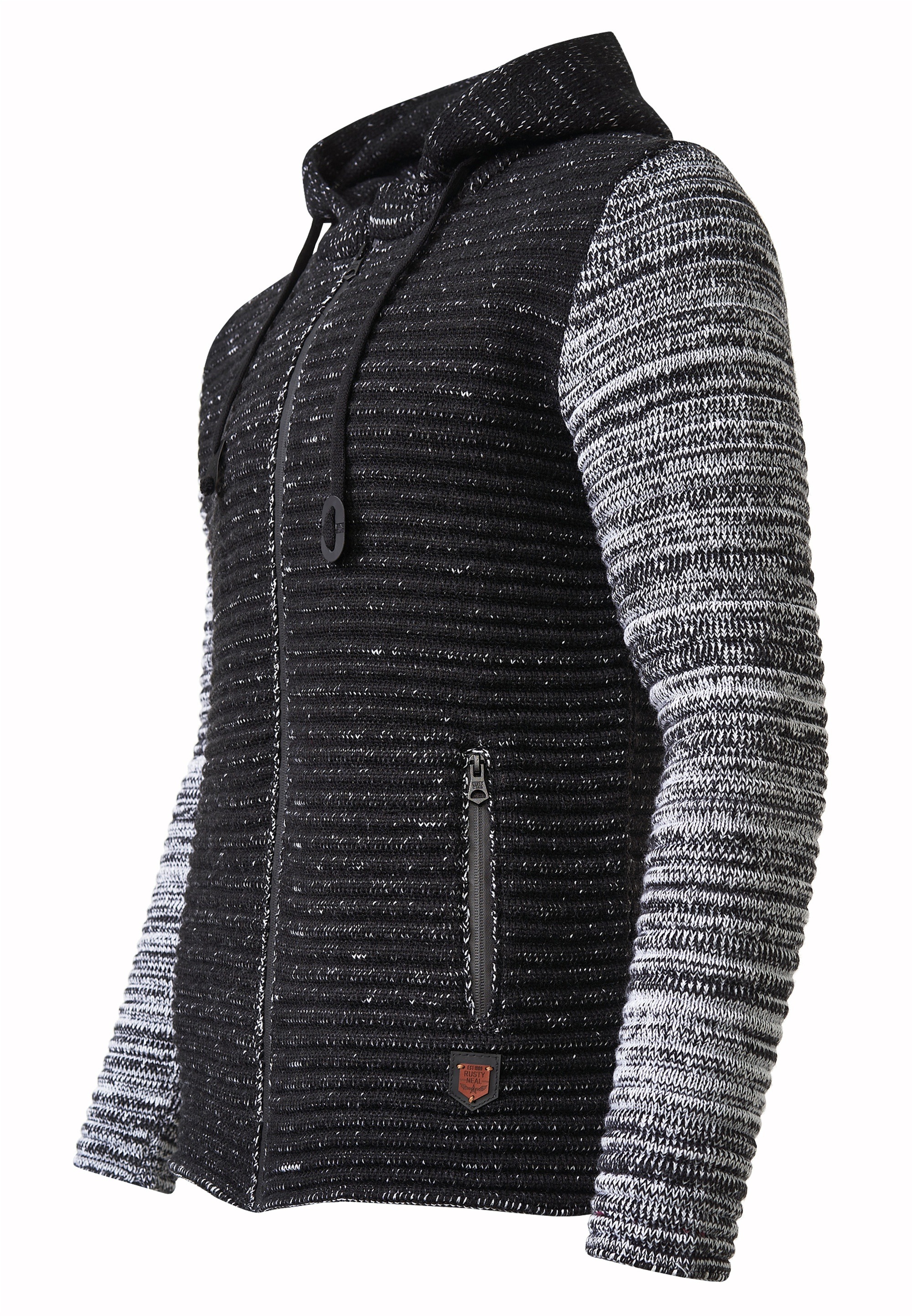 Rusty Neal Strickjacke, mit kuscheliger Kapuze