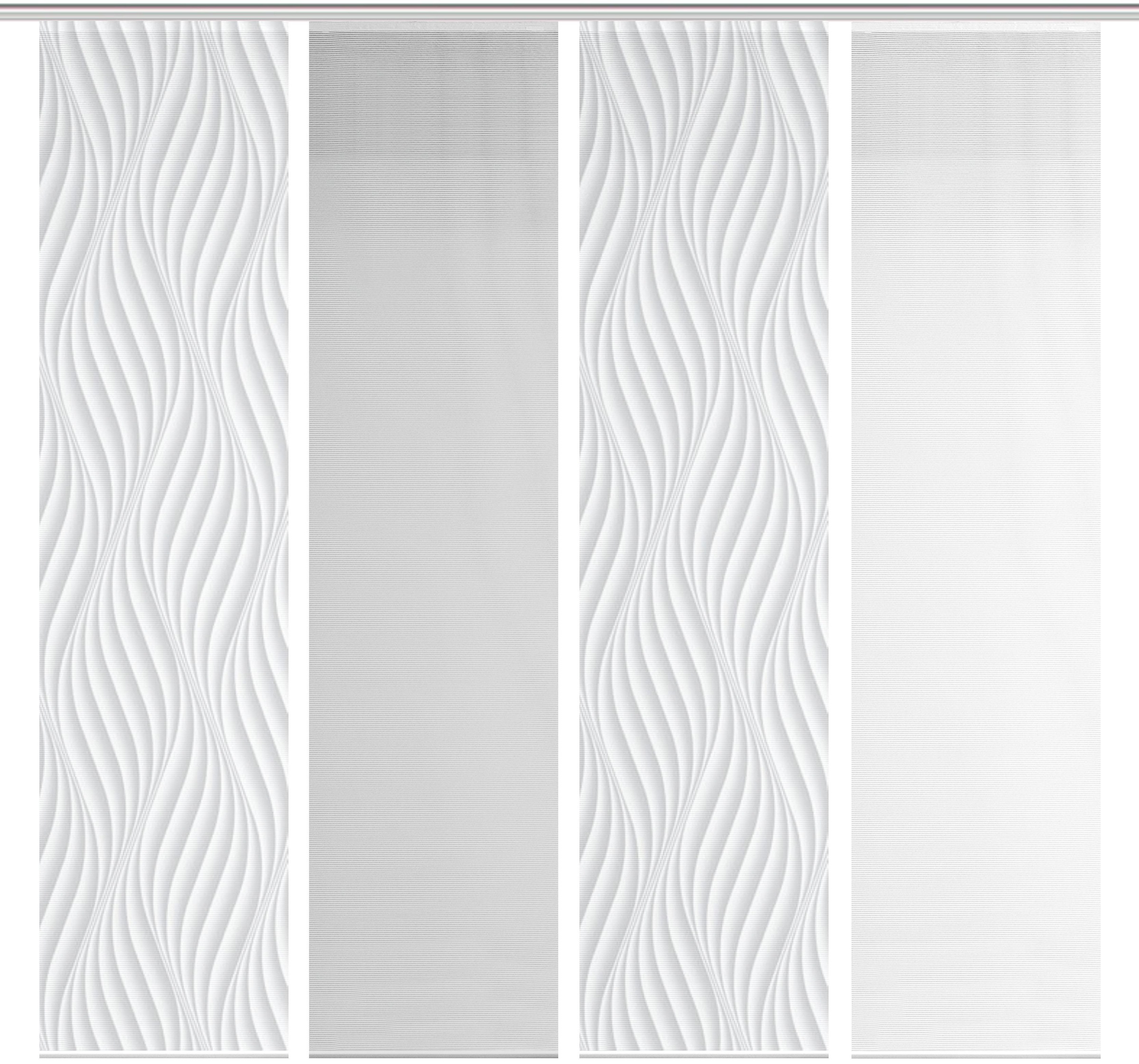 Thumbnail - Vision S Schiebegardine "4ER SET WAVE" Paneelwagen 4 Stk. tlg. HxB: 260x60, Schiebevorhang 4er Set Digitaldruck