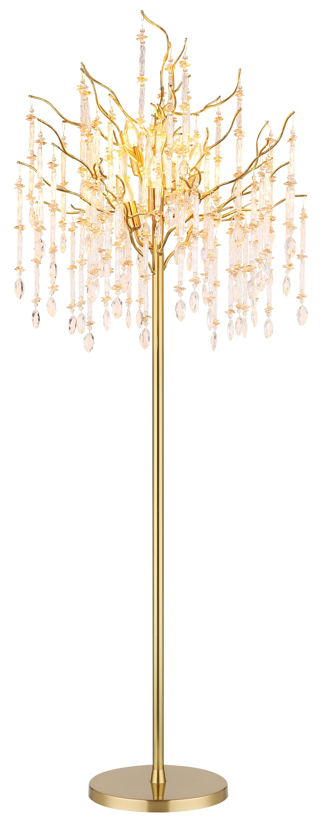 GLOBO LIGHTING Stehlampe »GLORIA« E14 1 Stk. Stehlampe in Gold matt mit warmem Kristalllicht