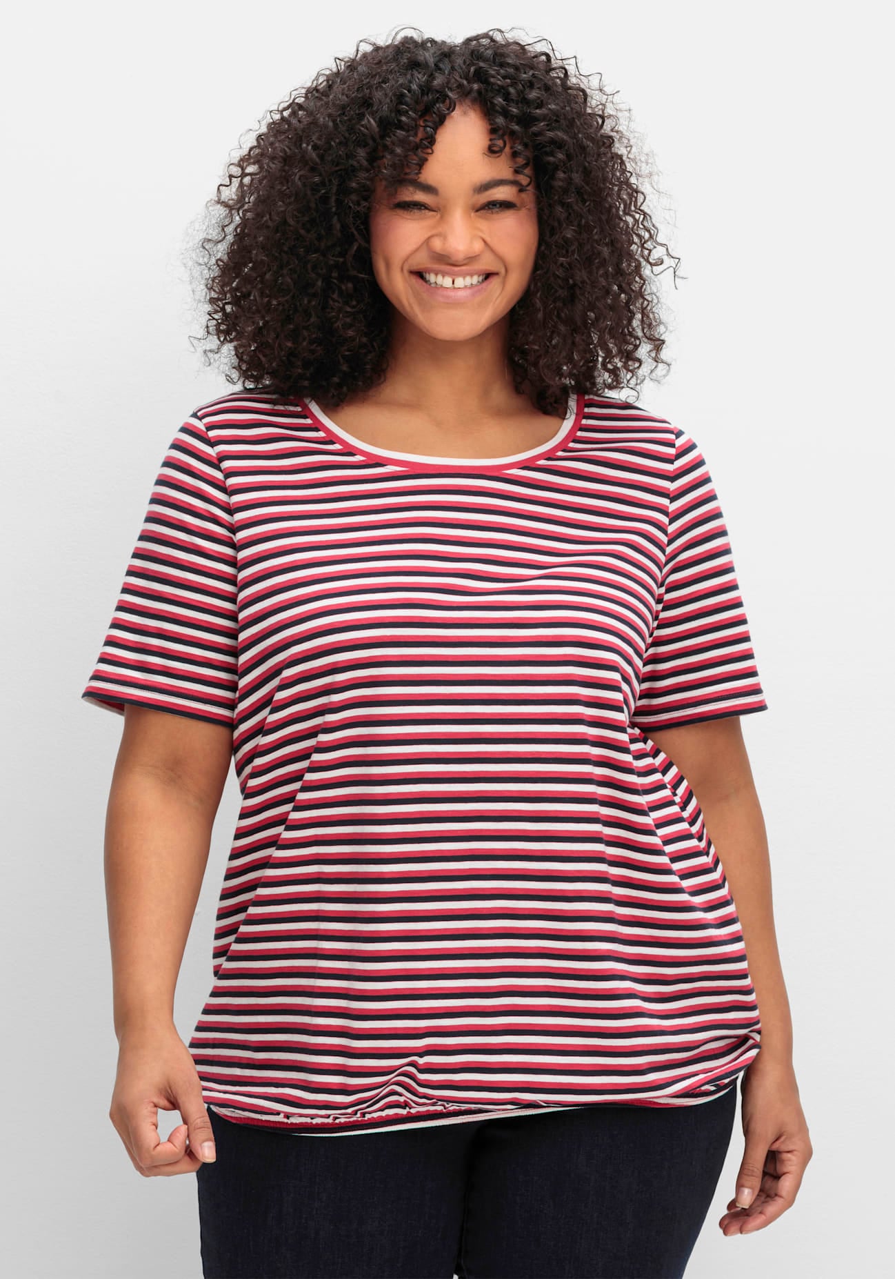 Sheego Kurzarmshirt "Rundhalsshirt", 1 Stk. günstig online kaufen