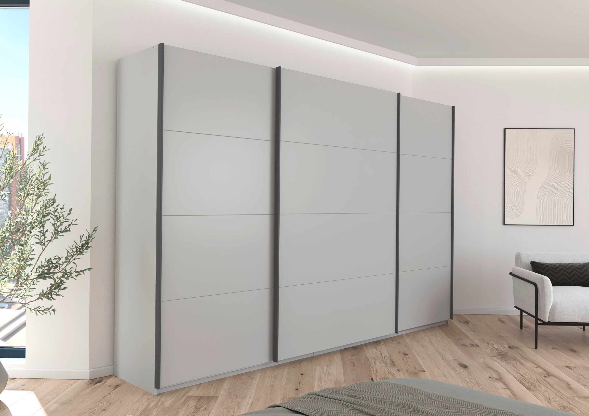 Thumbnail - rauch Schwebetürenschrank "Kleiderschrank Schrank Garderobe AGORDO mit Dekor- oder Hochglanzfront", (in zwei Griff-Farbe...