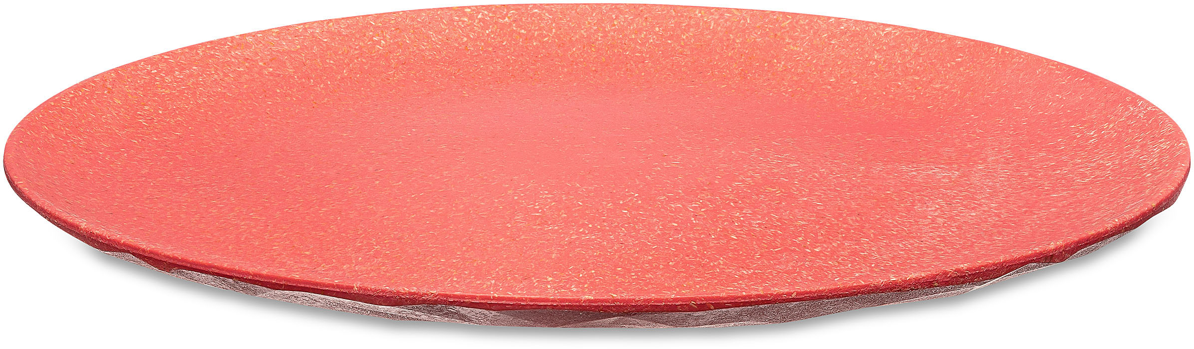 KOZIOL Speiseteller "CLUB PLATE, Ø 26 cm, spülmaschinengeeignet", 26cm, orange, Speiseteller, aus biozirkulärem Kunststoff & FSC zertifiziertem Holz,