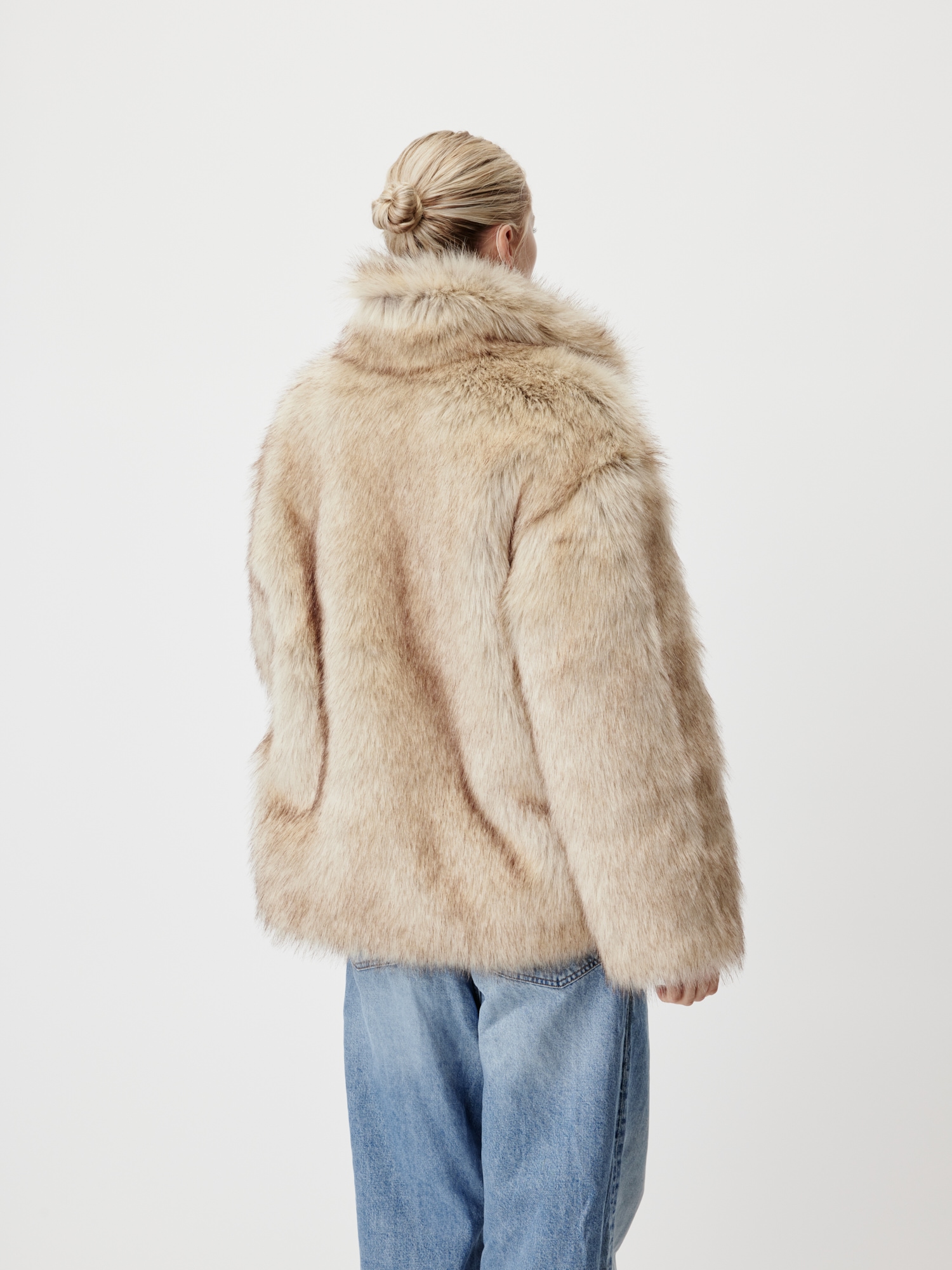 LeGer Fellimitatjacke »Fergie, LeGer by Lena Gercke«, ohne Kapuze, Regular fit mit Rundhalsausschnitt