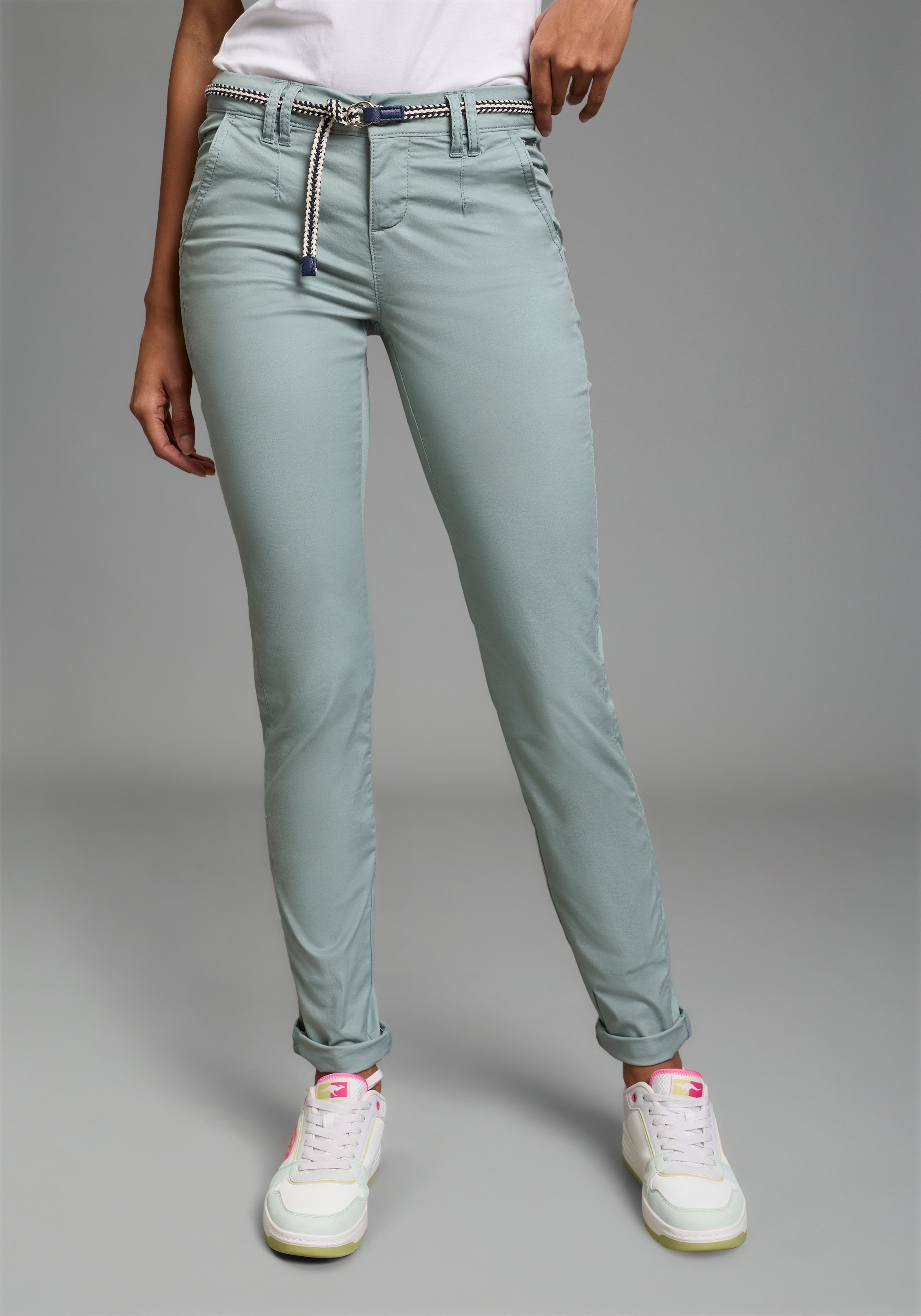 KangaROOS Chinohose in schmaler Form, mit Kordel zu binden günstig online kaufen