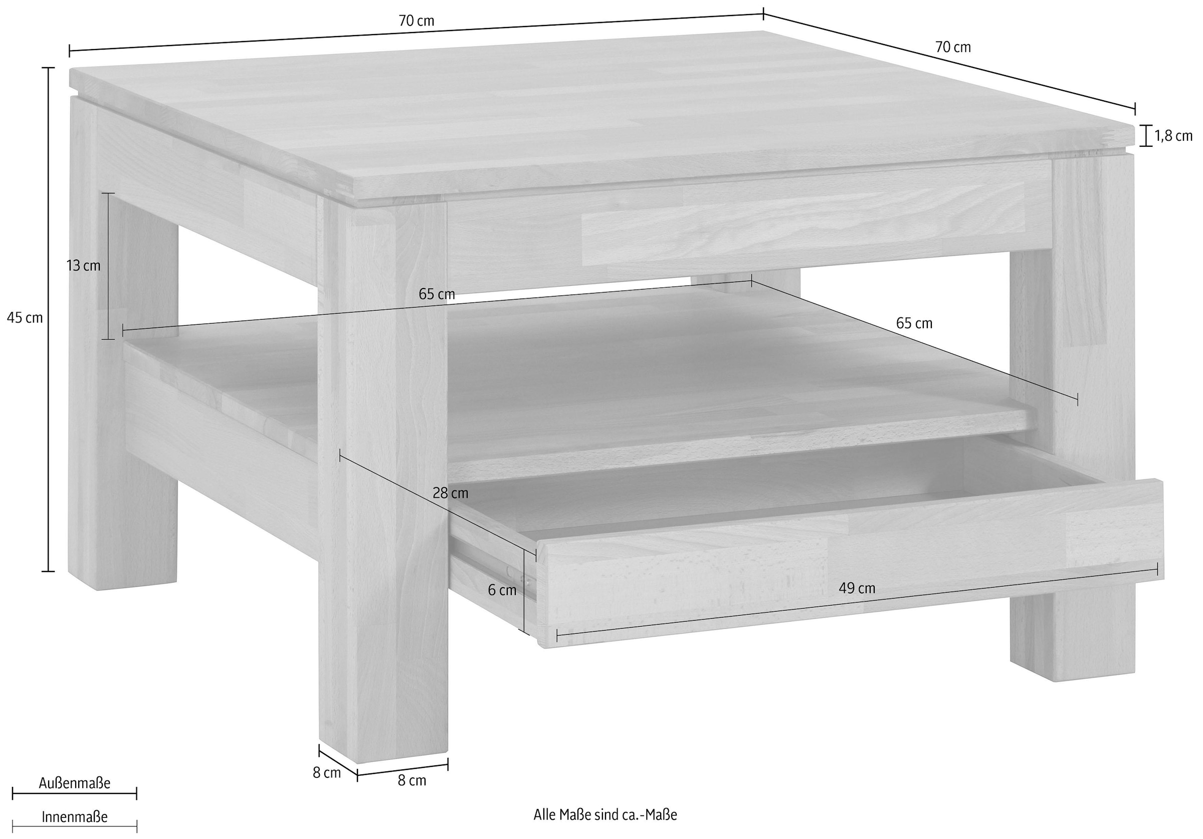 Woltra Couchtisch »Silkeborg«, Breite 70 cm