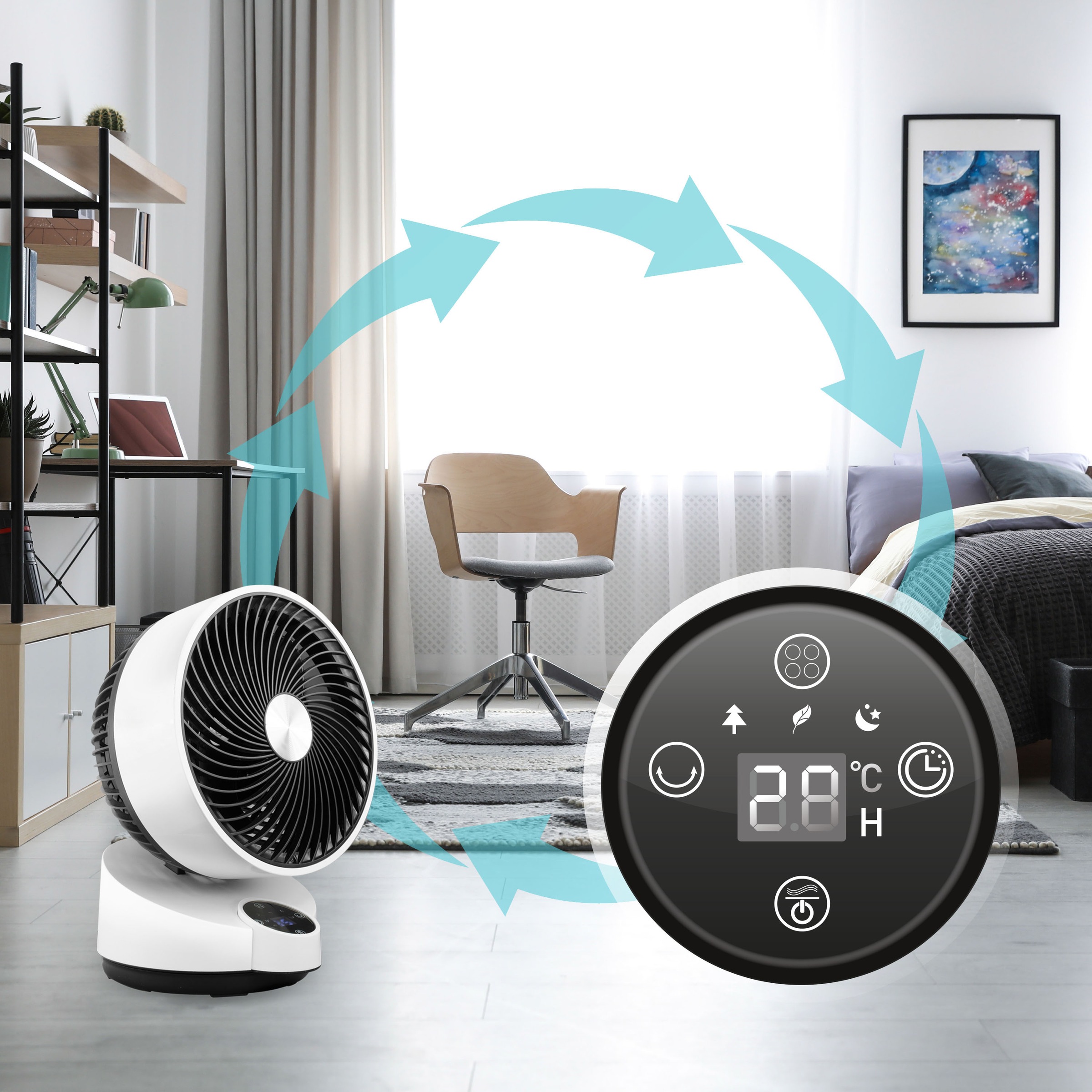 X4-Life Tischventilator »Fan Pinguin DX«, mit Timer und Fernbedienung