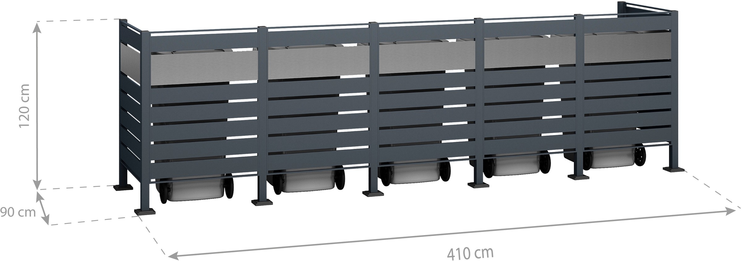 WESTMANN Mülltonnenbox »Planum«, Platz für 5 Mülltonnen je 240 L