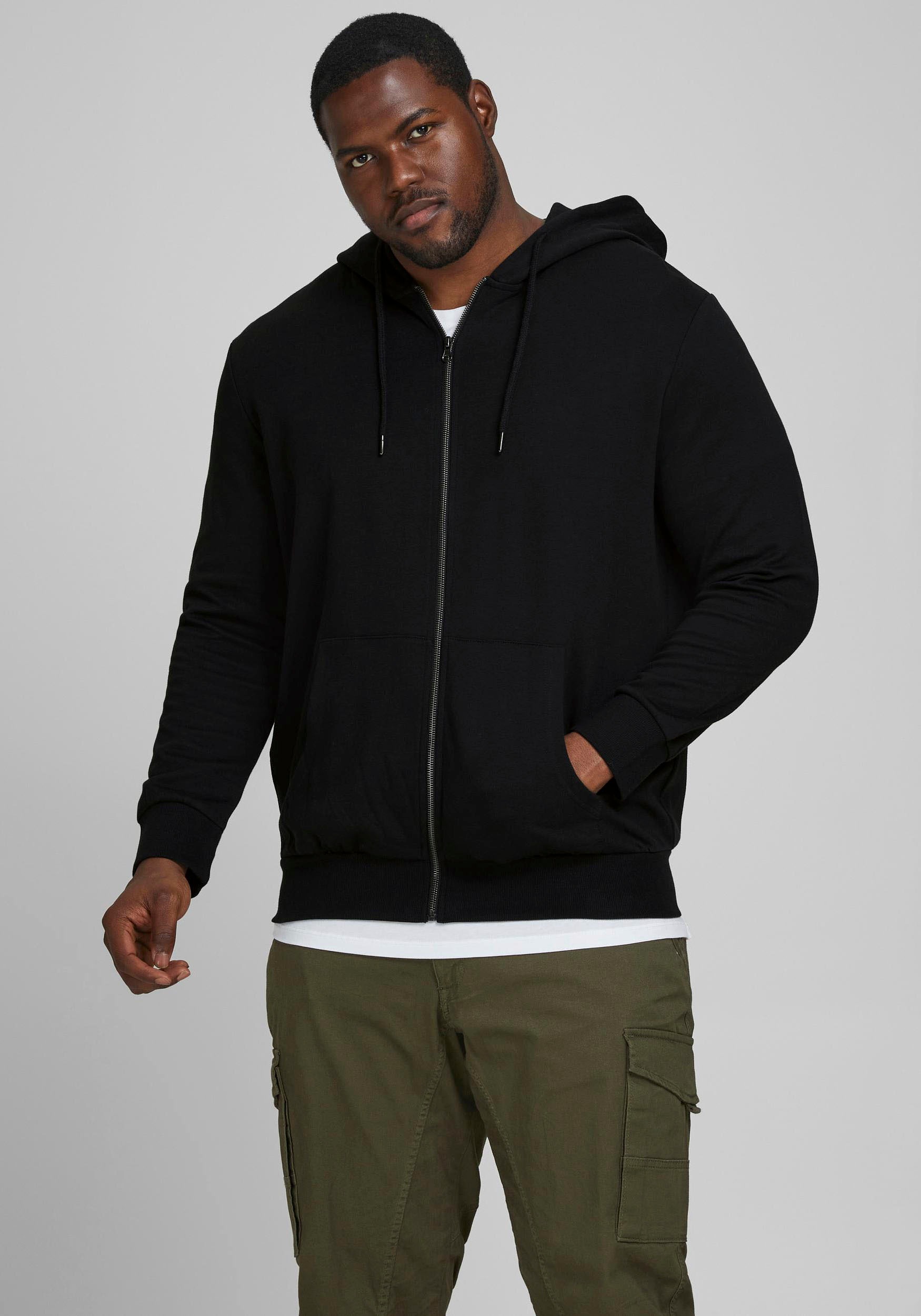 Thumbnail - Jack & Jones PlusSize Kapuzensweatjacke "BASIC SWEAT ZIP HOOD" bis Größe 6XL