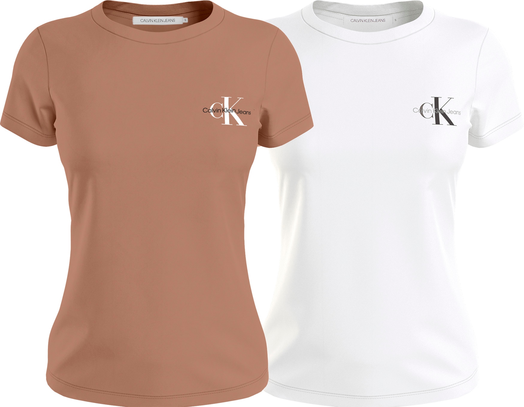 Calvin Klein Jeans T-Shirt »2-PACK MONOLOGO SLIM TEE«, (Packung, 2er-Pack)