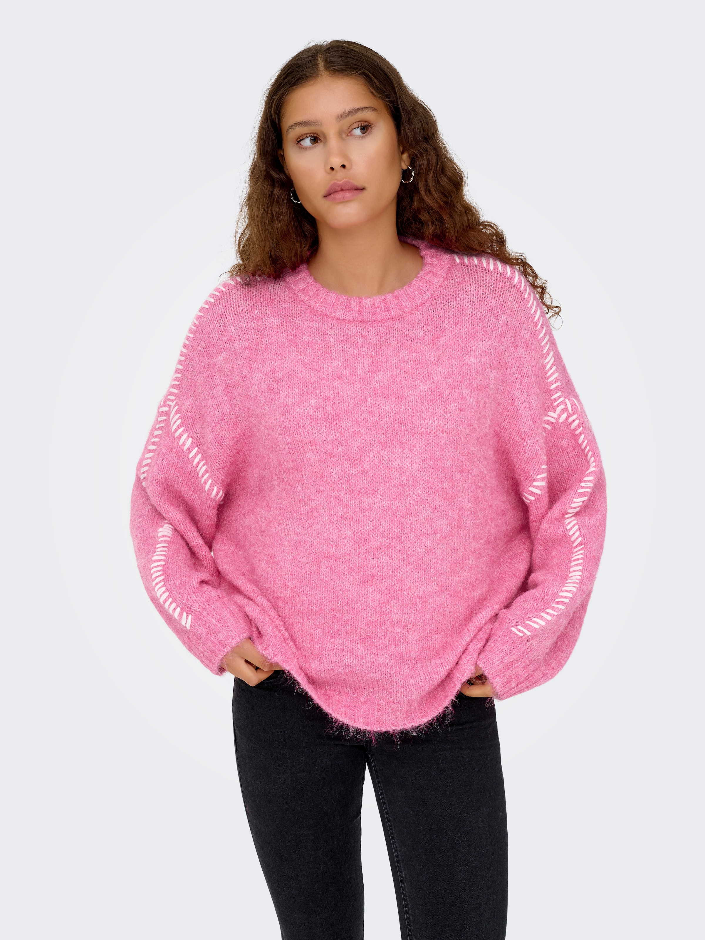 JDY Rundhalspullover "JDYZOEY LIFE L/S ON STITCH PULL KNT NOOS" mit dekorat günstig online kaufen
