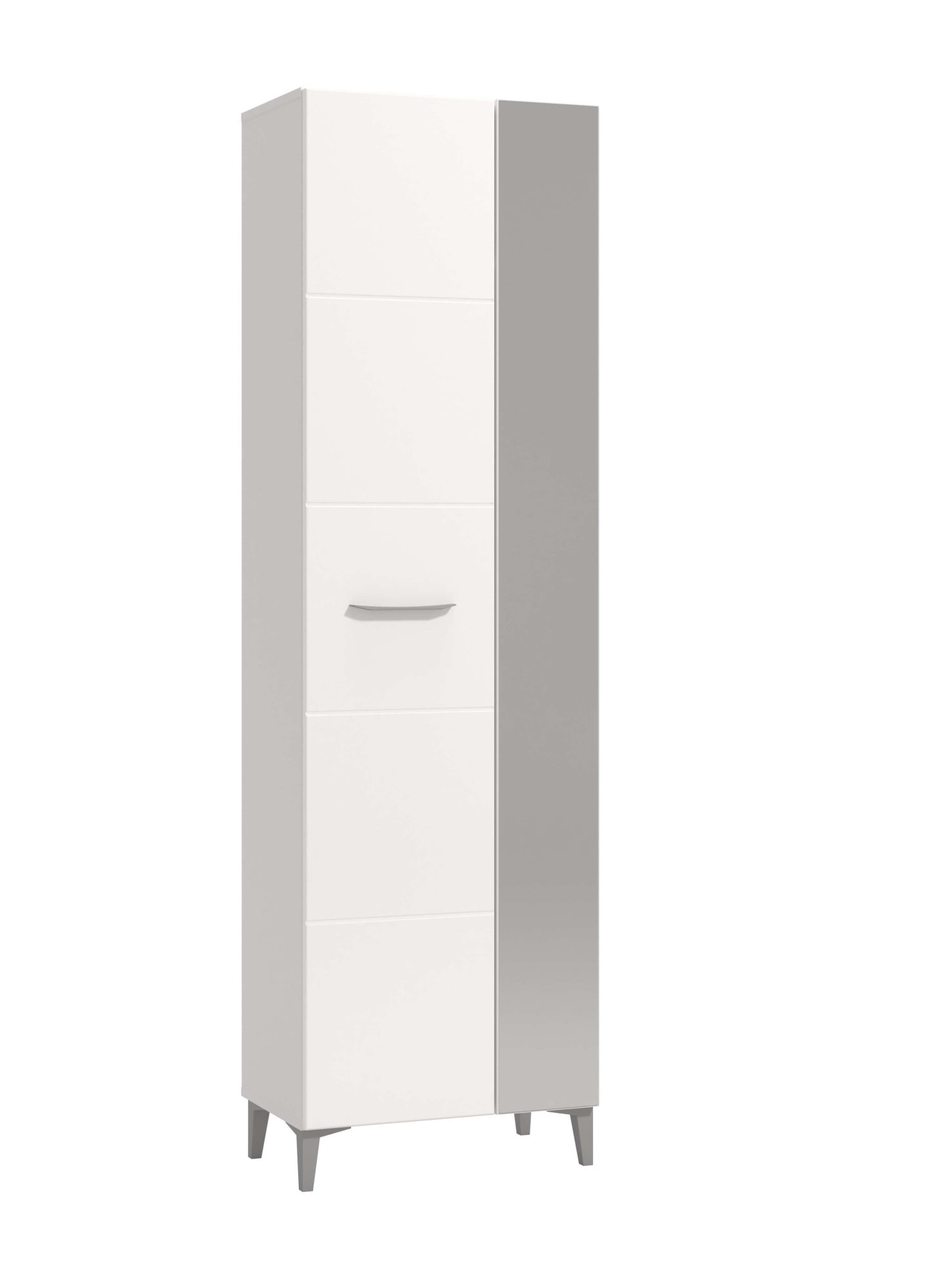 INOSIGN Garderobenschrank »Belfort, Kleiderschrank, Stauraumschrank, Flurschrank, Höhe 195 cm«, in Opaque Weiß mit MDF-beschichtet Fronten, mit Spiegel