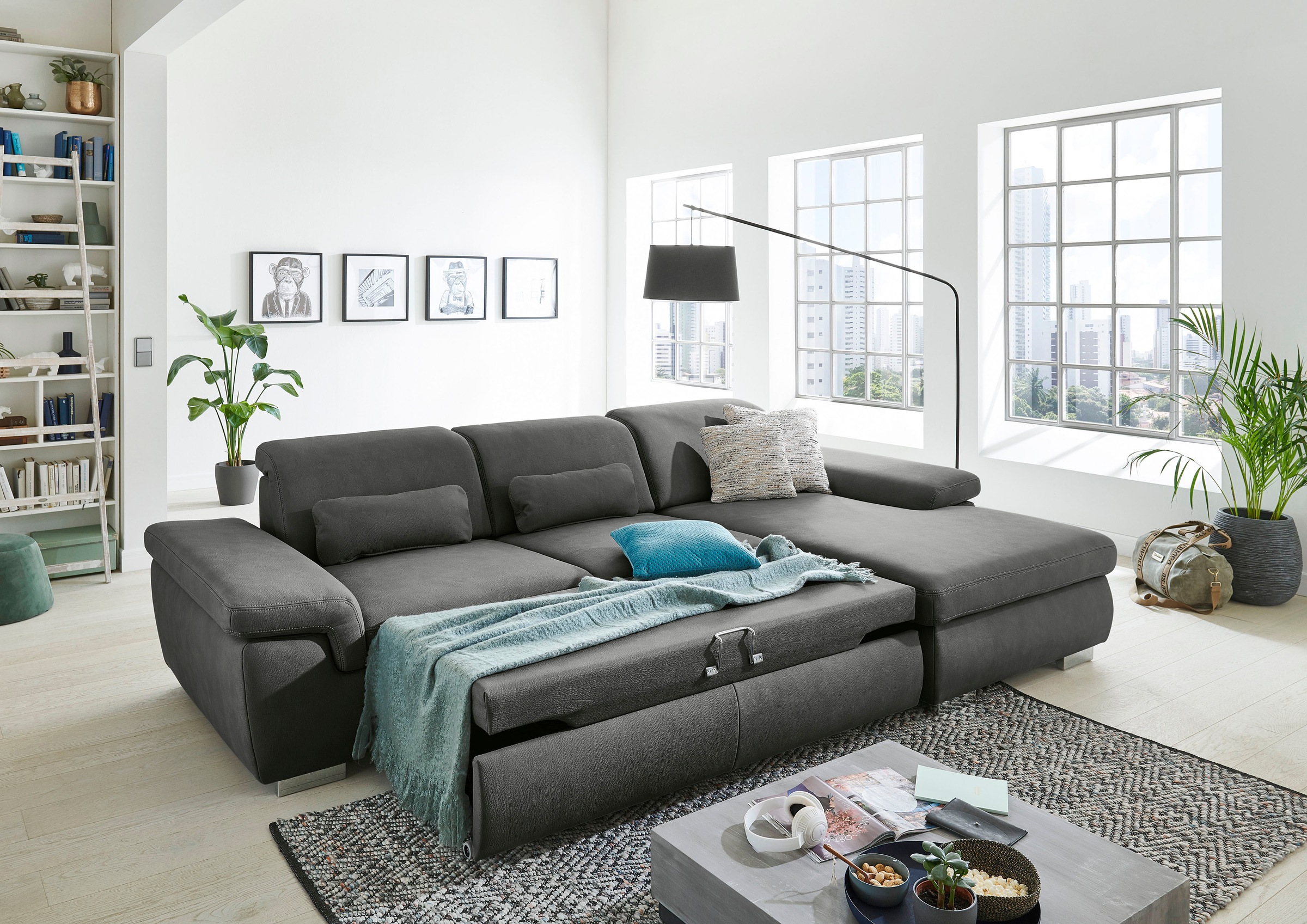 Die PlanBar Ecksofa »MP-IN17041 L-Form«, mit Sitztiefenverstellung, optional Kopfteilverstellung & Bettfunktion